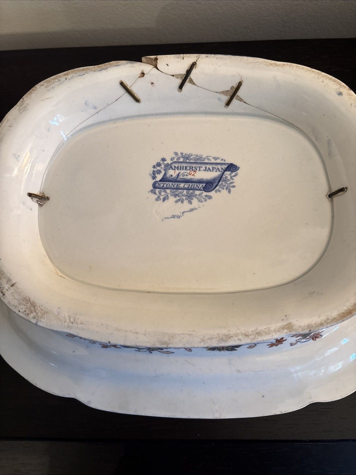 Antique Amherst Japan Ironstone Tureen & Lid Staple Repair Imari C1820–1835 photo 75.0