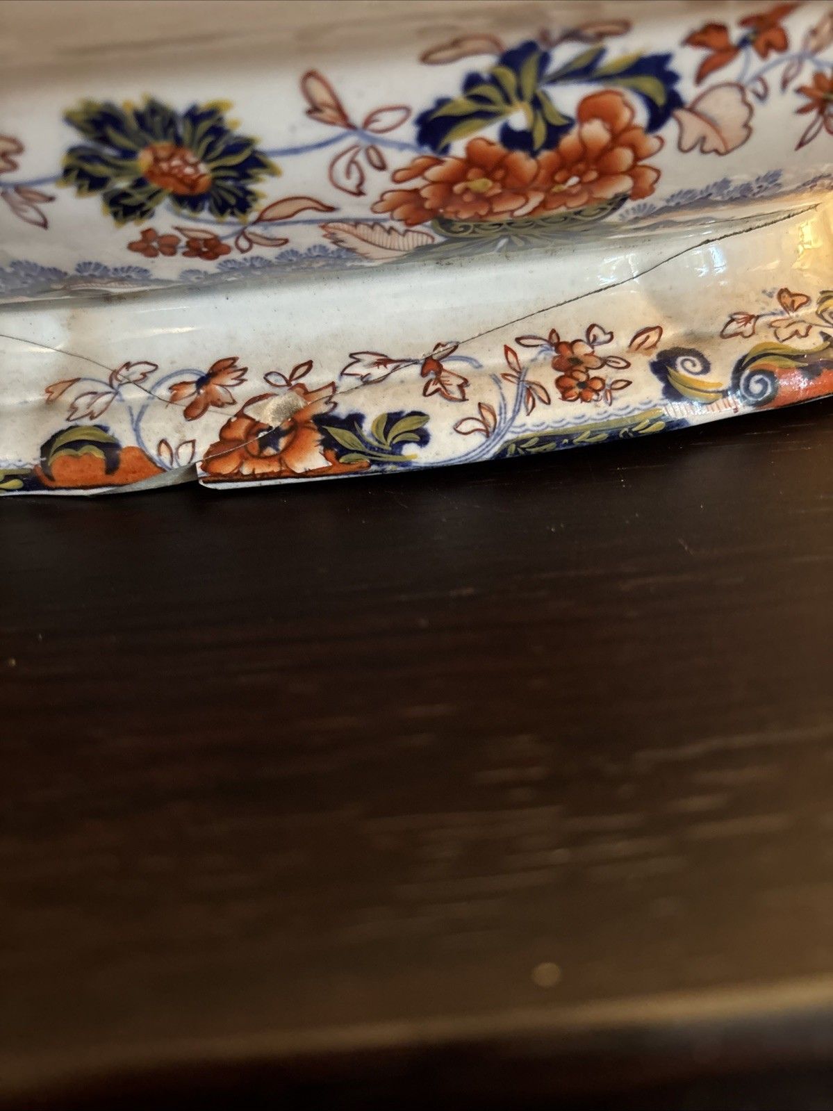 Antique Amherst Japan Ironstone Tureen & Lid Staple Repair Imari C1820–1835 photo vintage