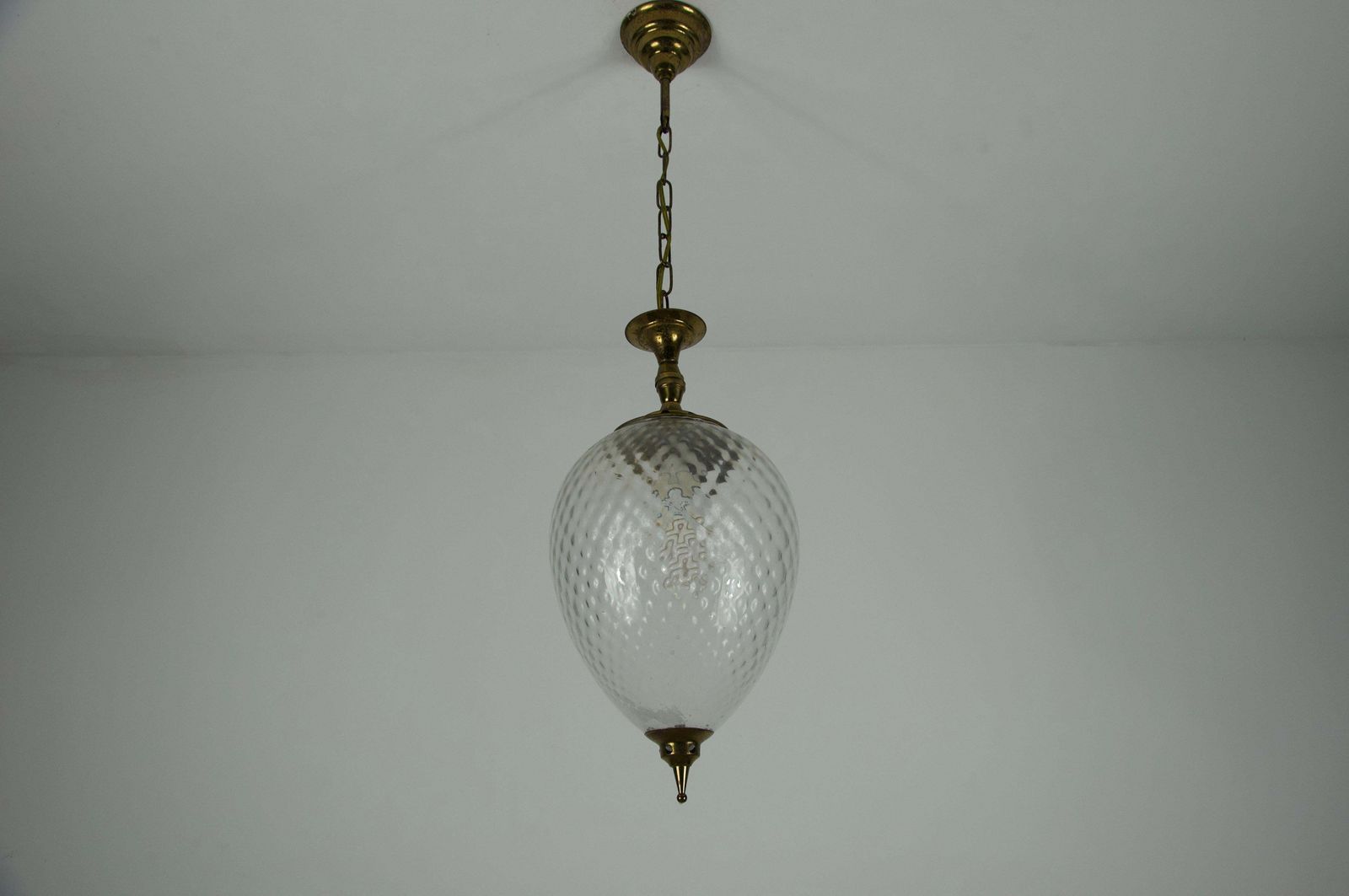 Brass And Glass Mid Century Pendant Lamp, 1960s, Italy photo buy