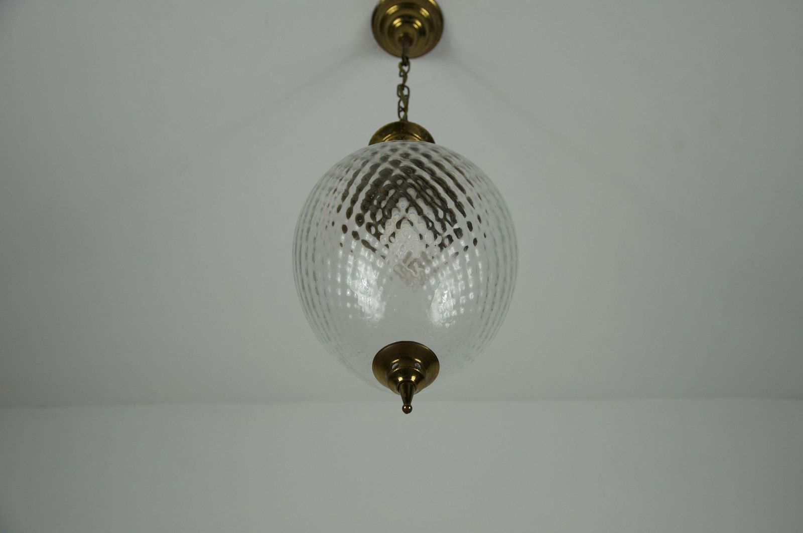 1888.0 Brass And Glass Mid Century Pendant Lamp, 1960s, Italy photo