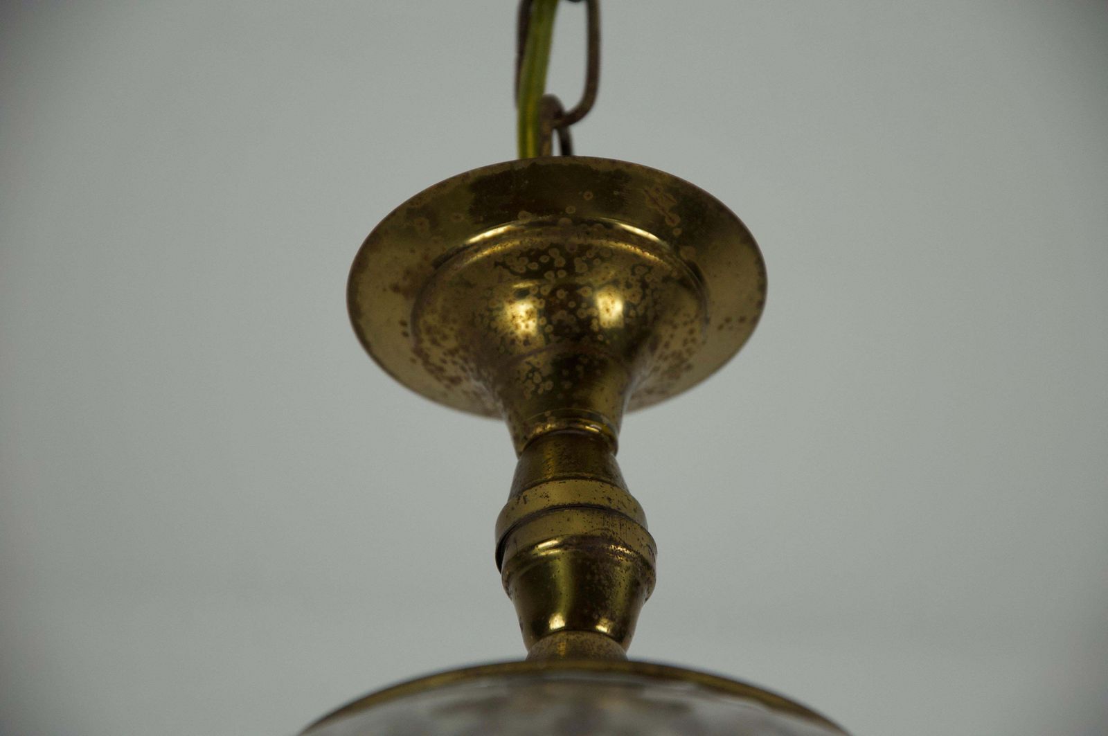 photo vintage Brass And Glass Mid Century Pendant Lamp, 1960s, Italy