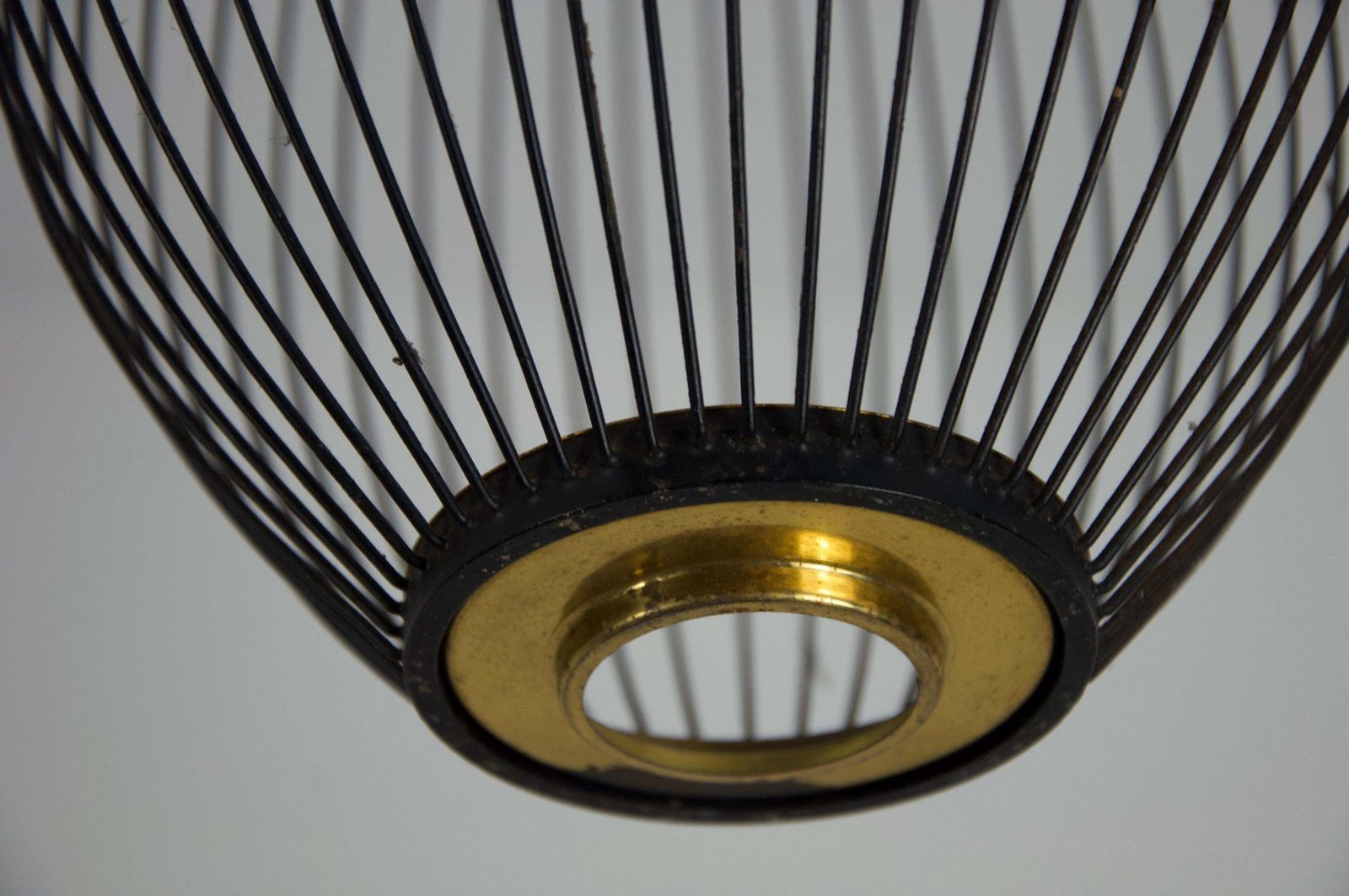 photo furniture 1 Of 2 Mid Century Brass And Metal Pendant Lamps, Italy, 1960s