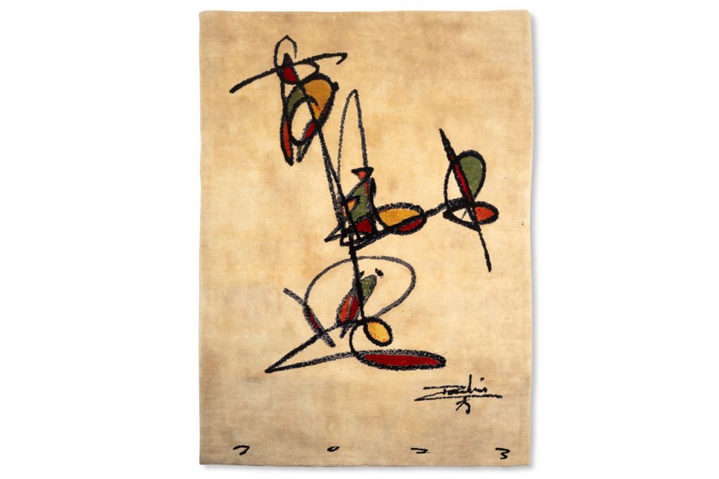 Dan Hôo. Hand Knotted Tapestry In Merino Wool. Contemporary.