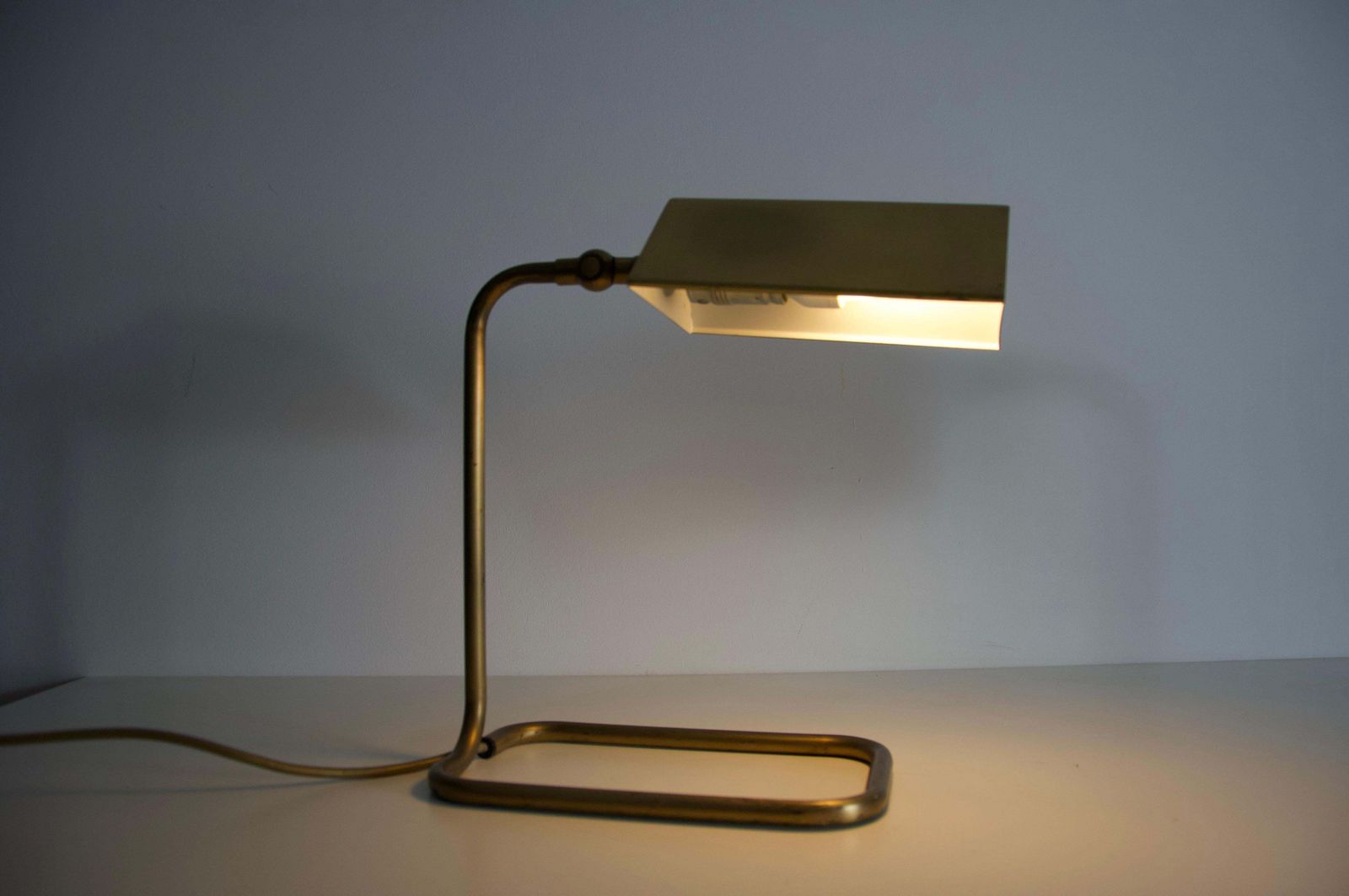 Pair Of Brass Table Lamps By Florian Schulz, 1970s Germany photo furniture