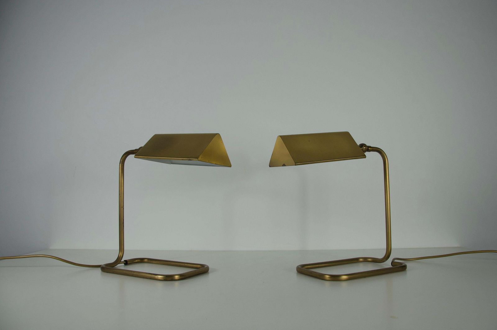 Pair Of Brass Table Lamps By Florian Schulz, 1970s Germany photo 1479.0