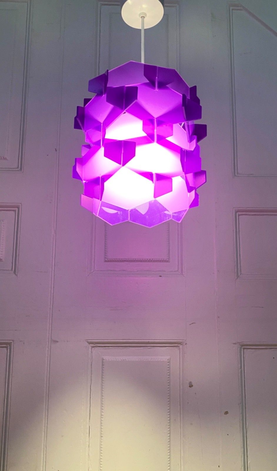 Original 1960s 70s Purple Perspex Ceiling Pendant Light. photo furniture