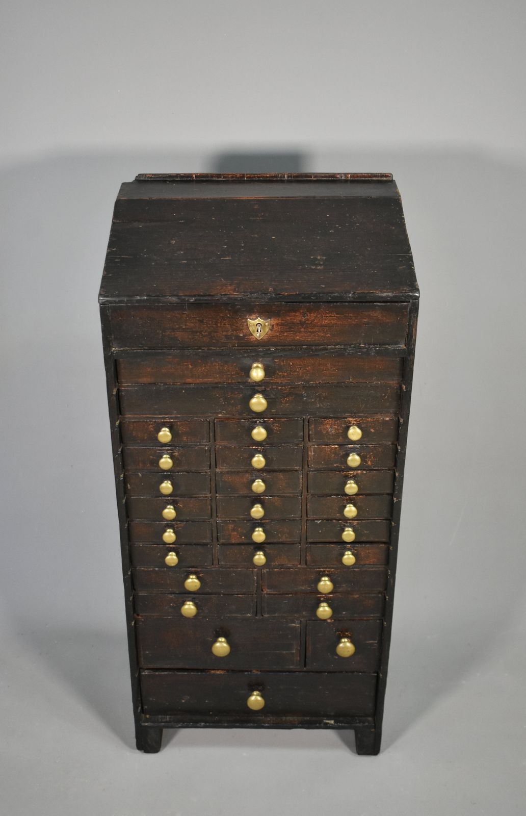 photo vintage French Antique Horologist's Storage Cabinet