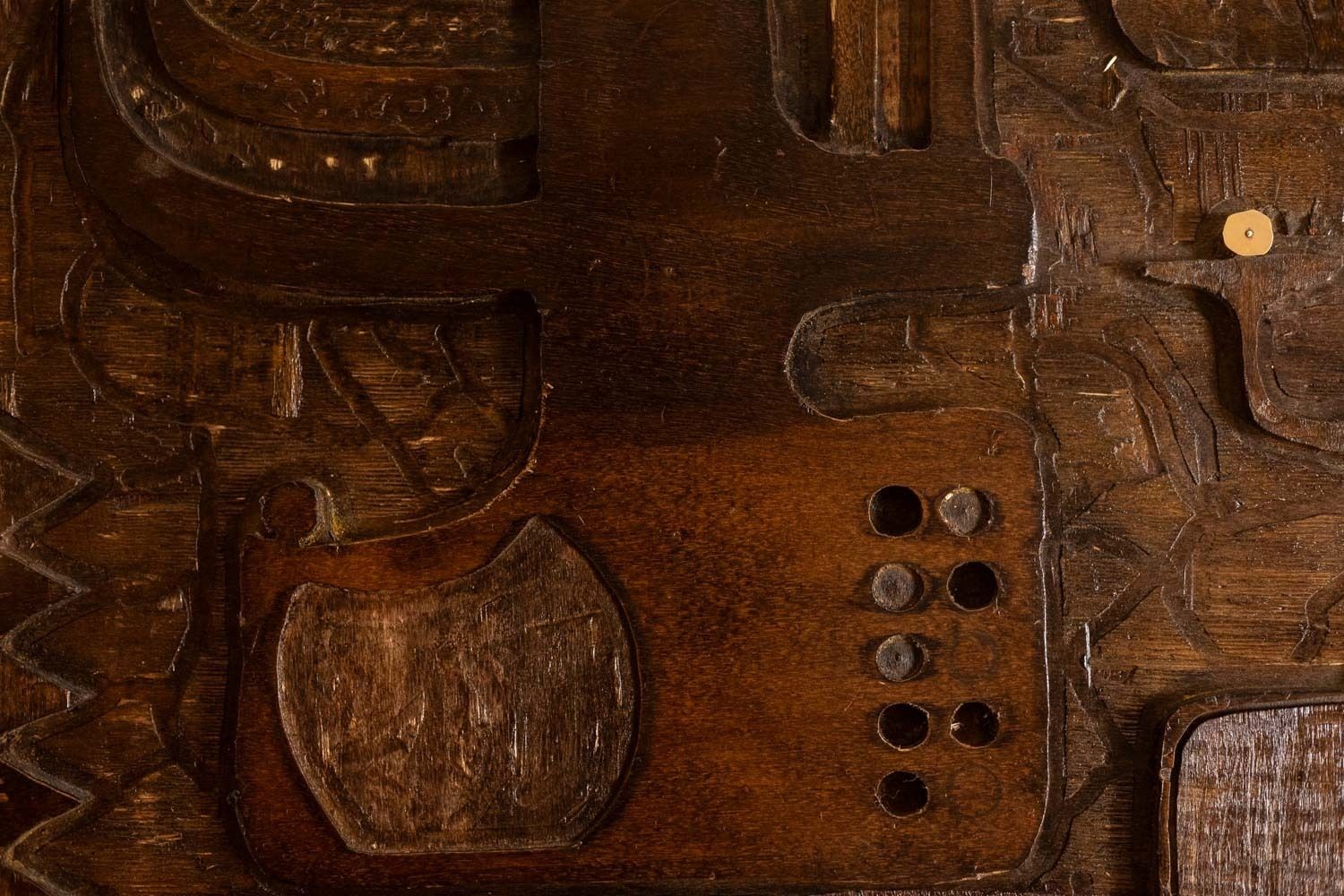 V. De Segonzac. Triptych In Carved Wood. Contemporary. photo for sale