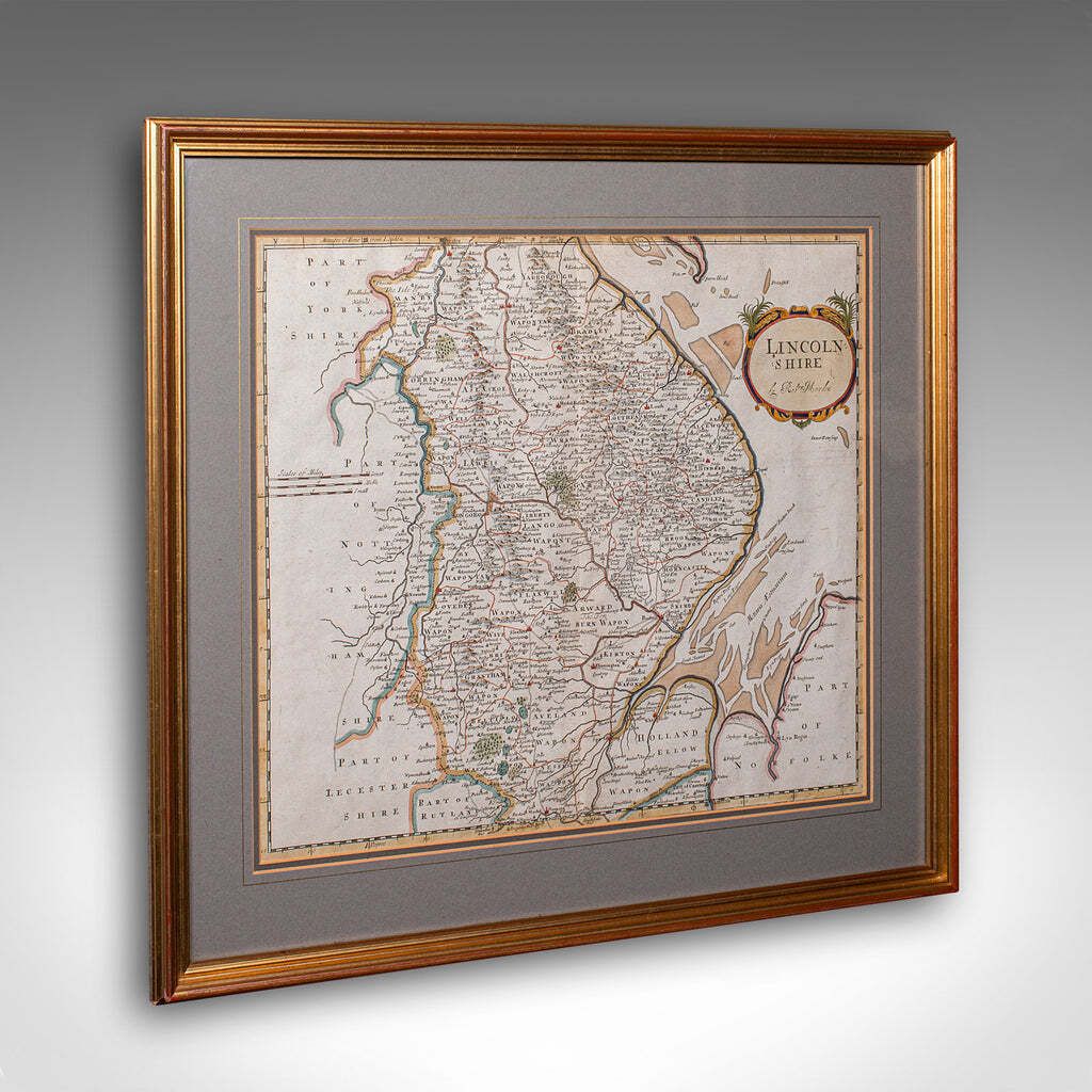 Antique Lincolnshire Map, English, County Cartography, Robert Morden, Victorian