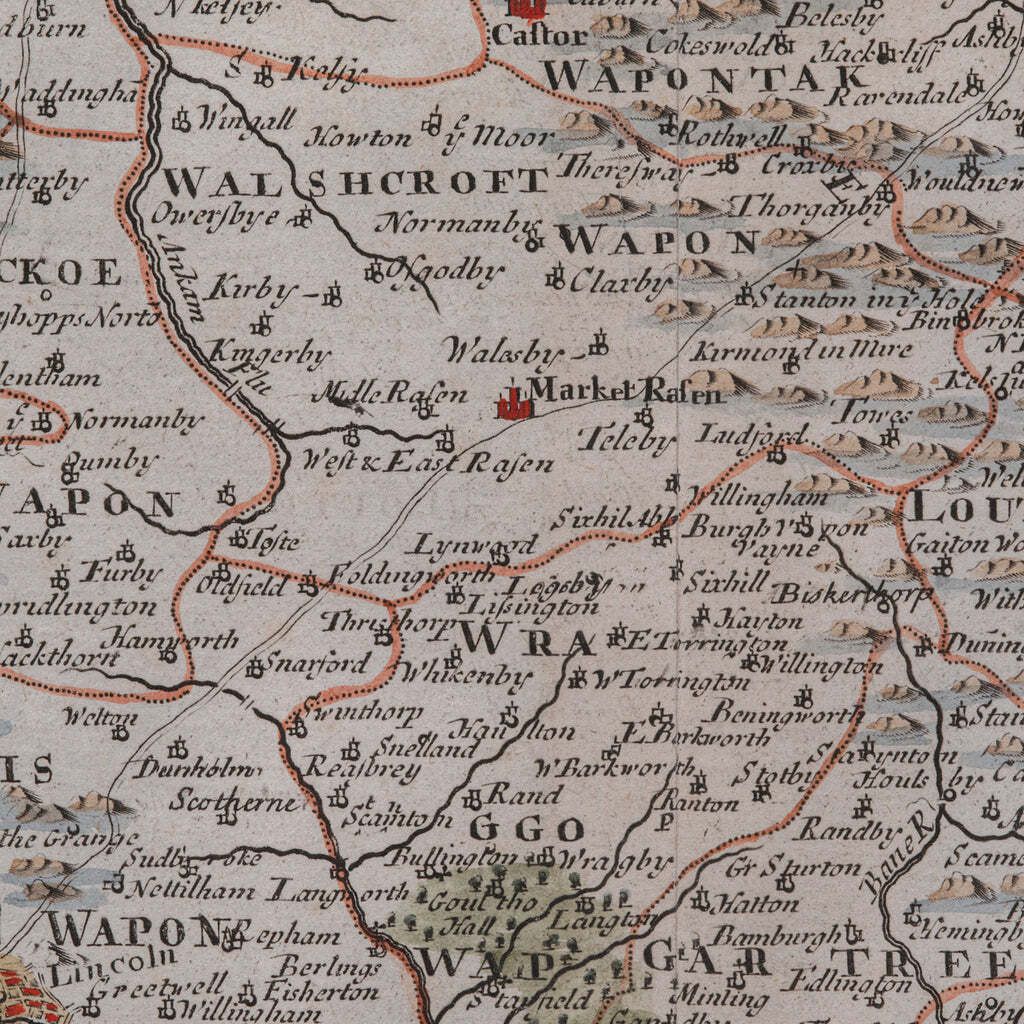 photo furniture Antique Lincolnshire Map, English, County Cartography, Robert Morden, Victorian