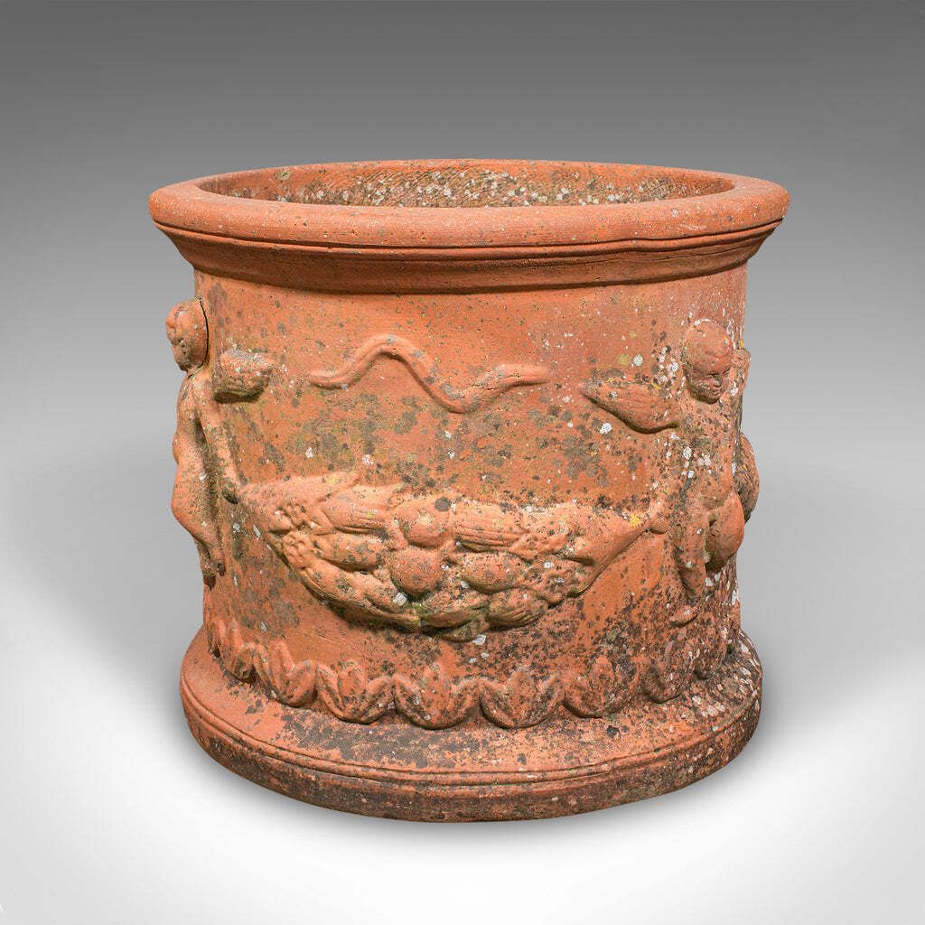 Antique Patio Jardinière, English, Terracotta, Veranda Planter Pot, Edwardian photo for sale