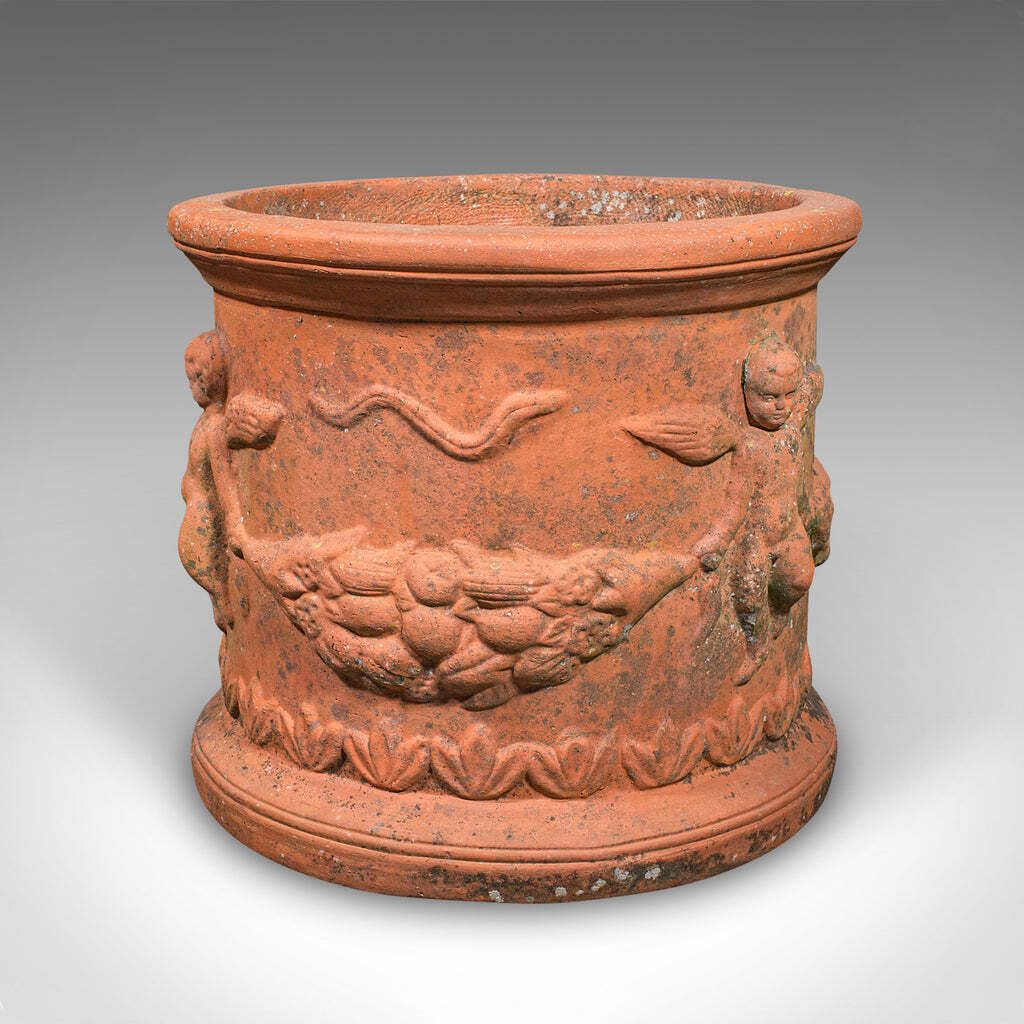 Antique Patio Jardinière, English, Terracotta, Veranda Planter Pot, Edwardian photo 689.0