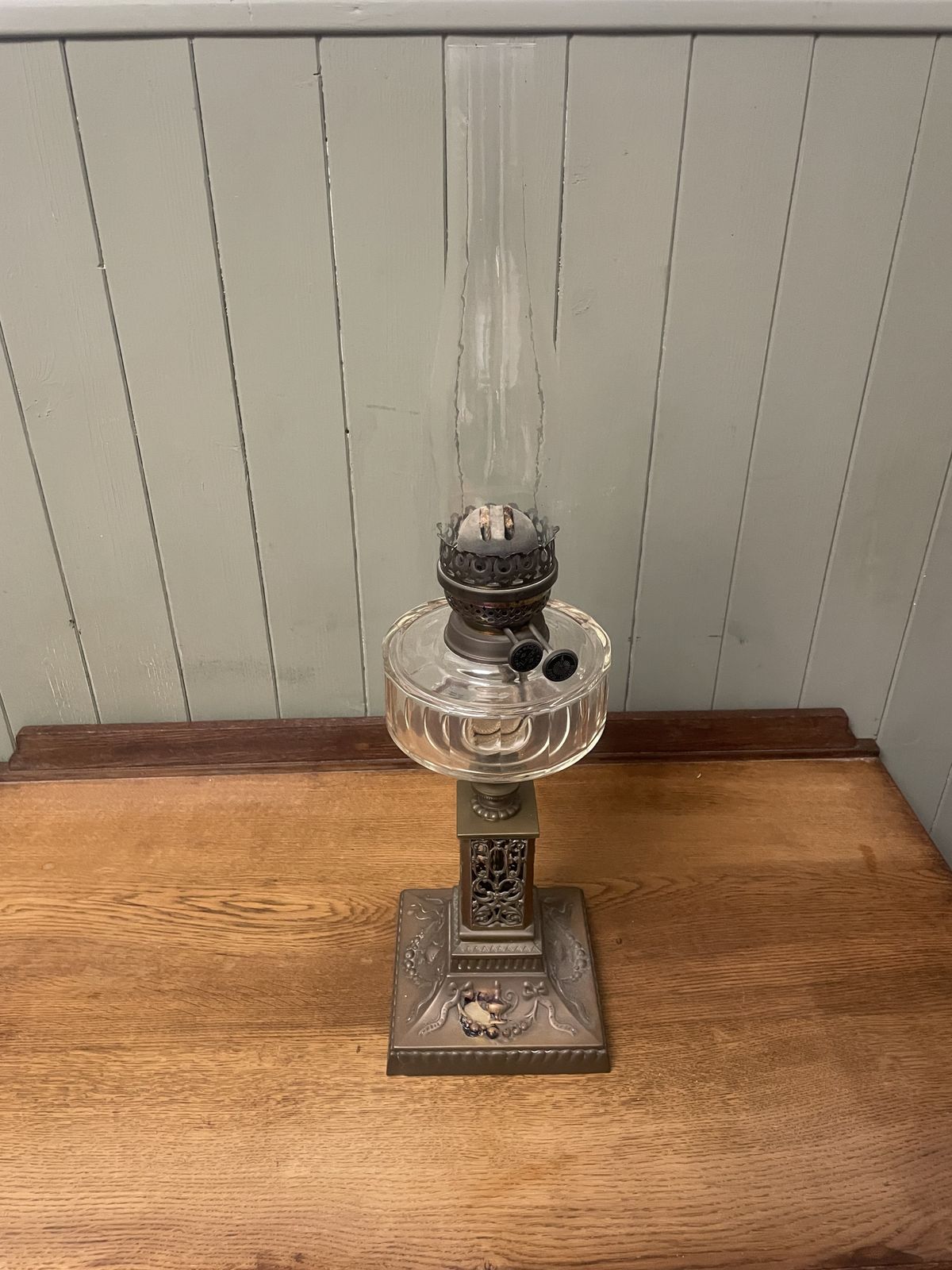 Victorian Large Brass Oil Lamp photo furniture
