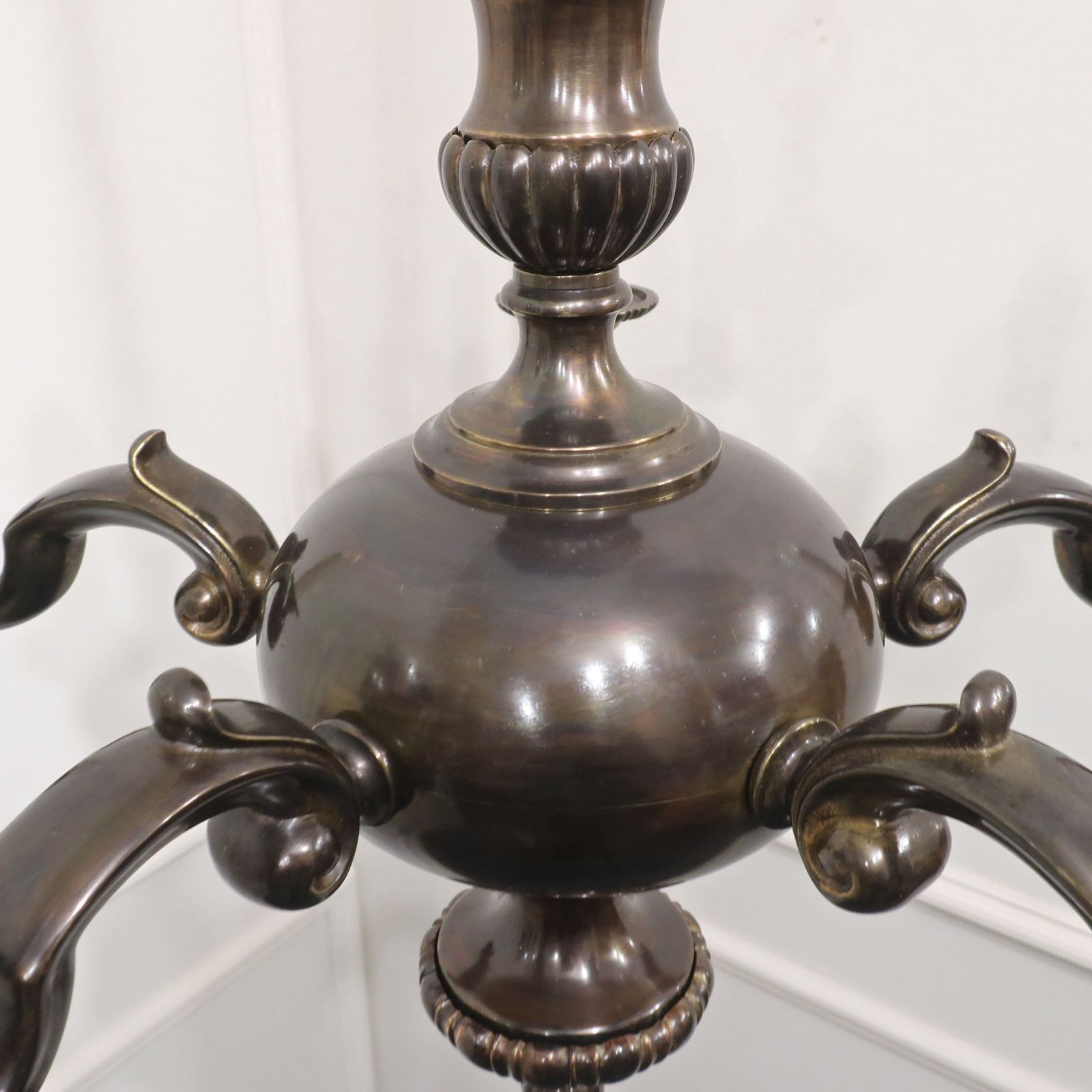 Edwardian Bronzed Chandelier Attributed To G.E.C photo vinterior