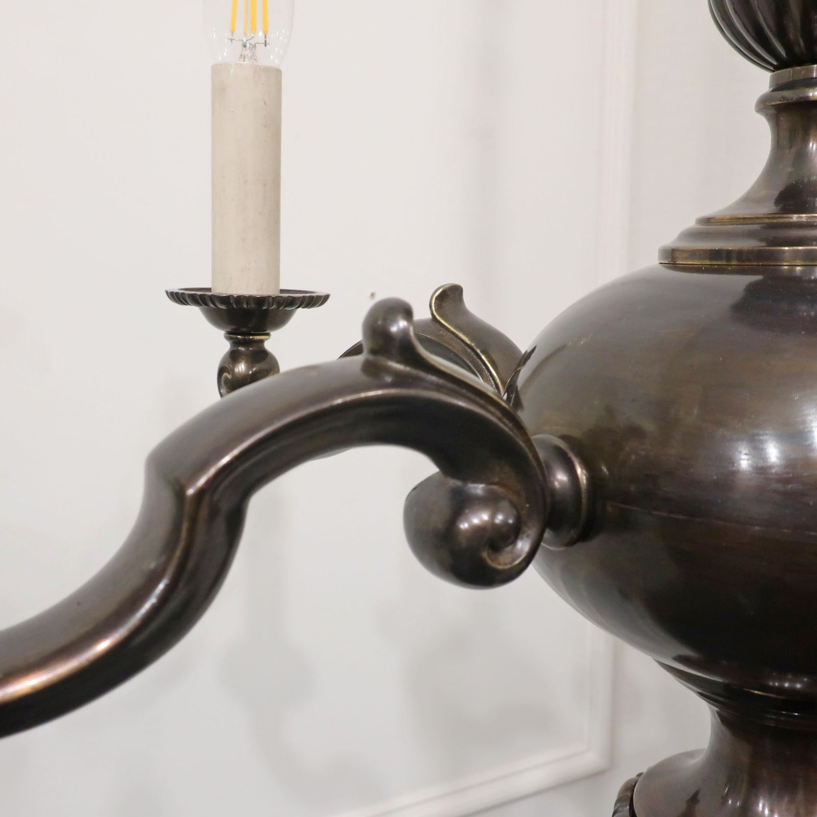 Edwardian Bronzed Chandelier Attributed To G.E.C photo buy