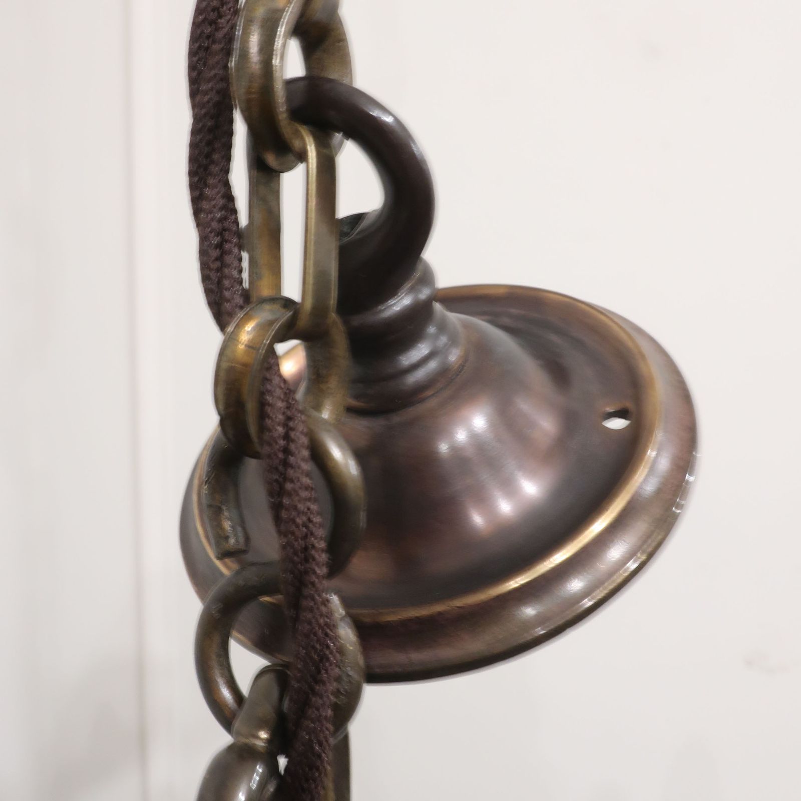 photo vintage Edwardian Bronzed Chandelier Attributed To G.E.C