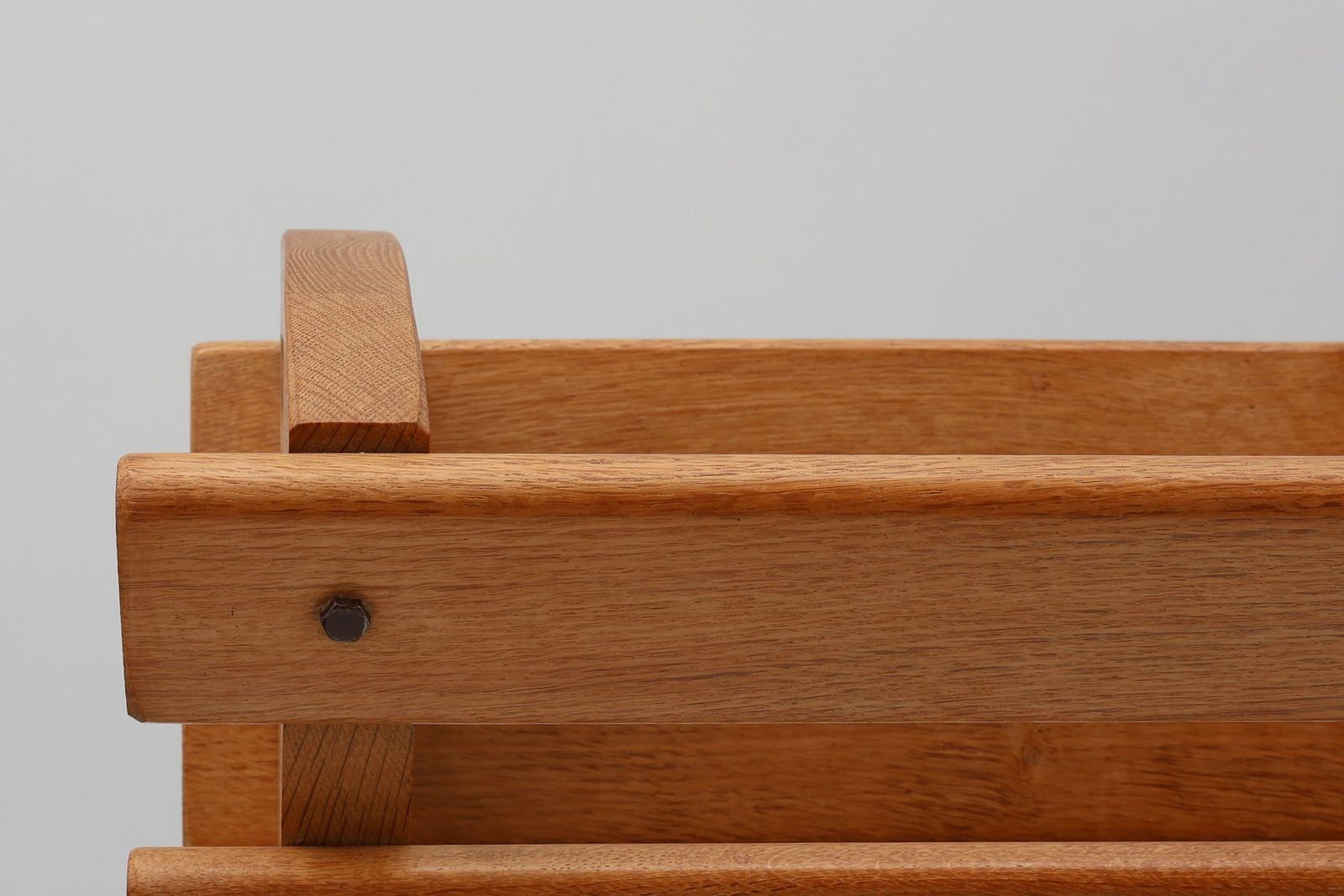 Mid Century Oak Magazine Rack, France, 1960s photo 688.0