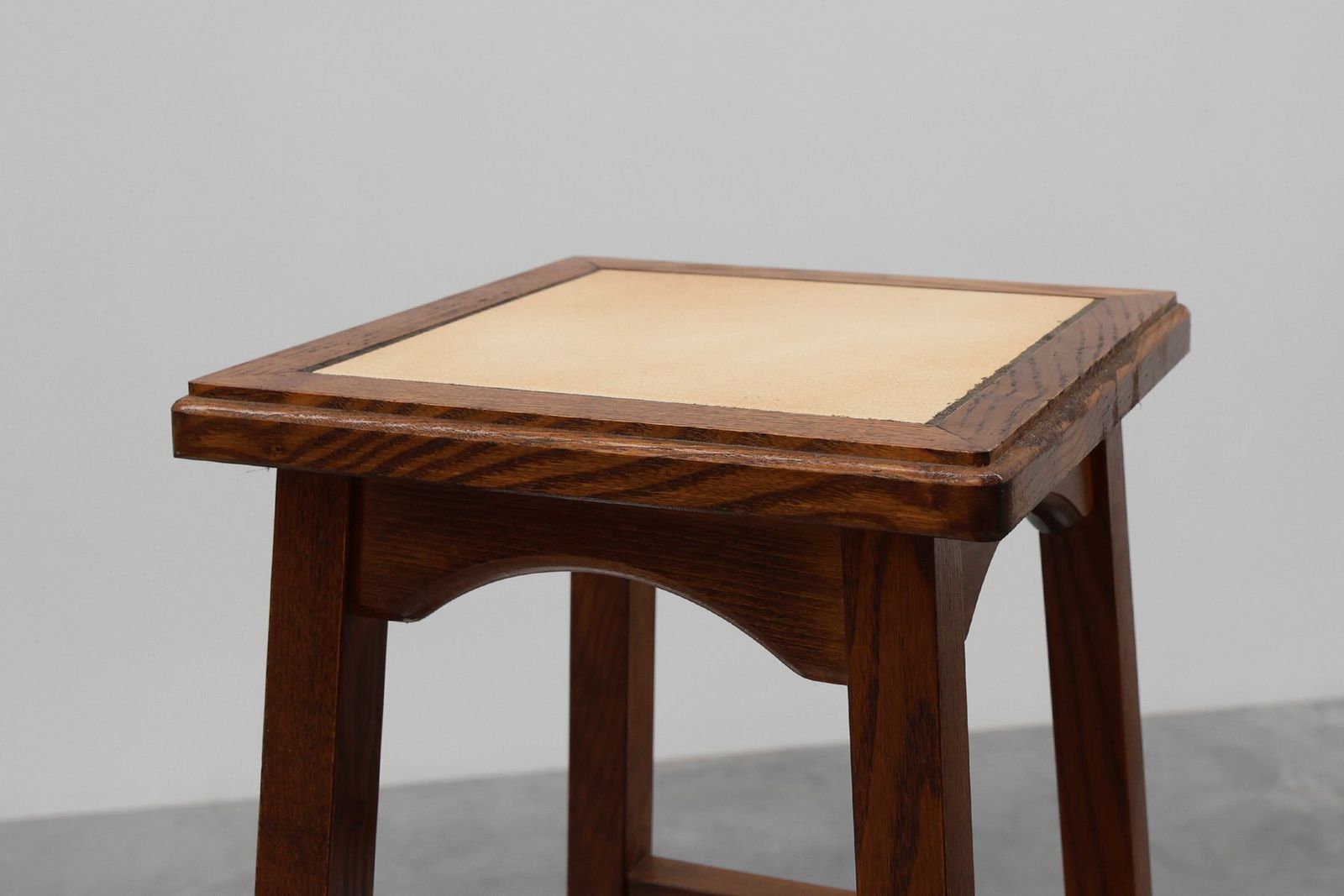 20th Century Rustic Wooden Side Tables With Ceramic Tile Top, France, 1940s, Set Of 2 photo furniture