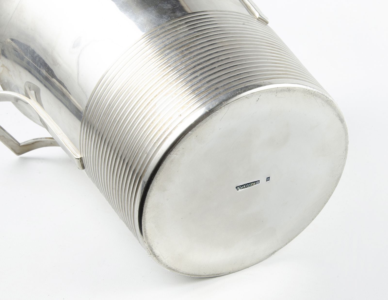 1930s Art Déco Circular Silvered Metal Wine Cooler/Ice Bucket By Christofle, France photo 1300.0