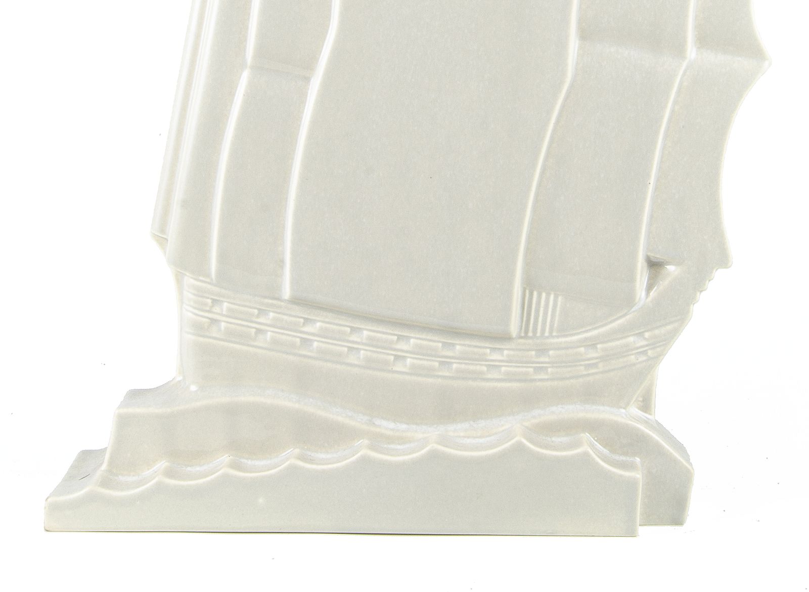 1920s Art Déco Cream Glazed Earthenware Frigate Sculpture By Noël Feuerstein For Robj And Manufactured On The Villeroy & Boch Factory, Luxembourg photo buy