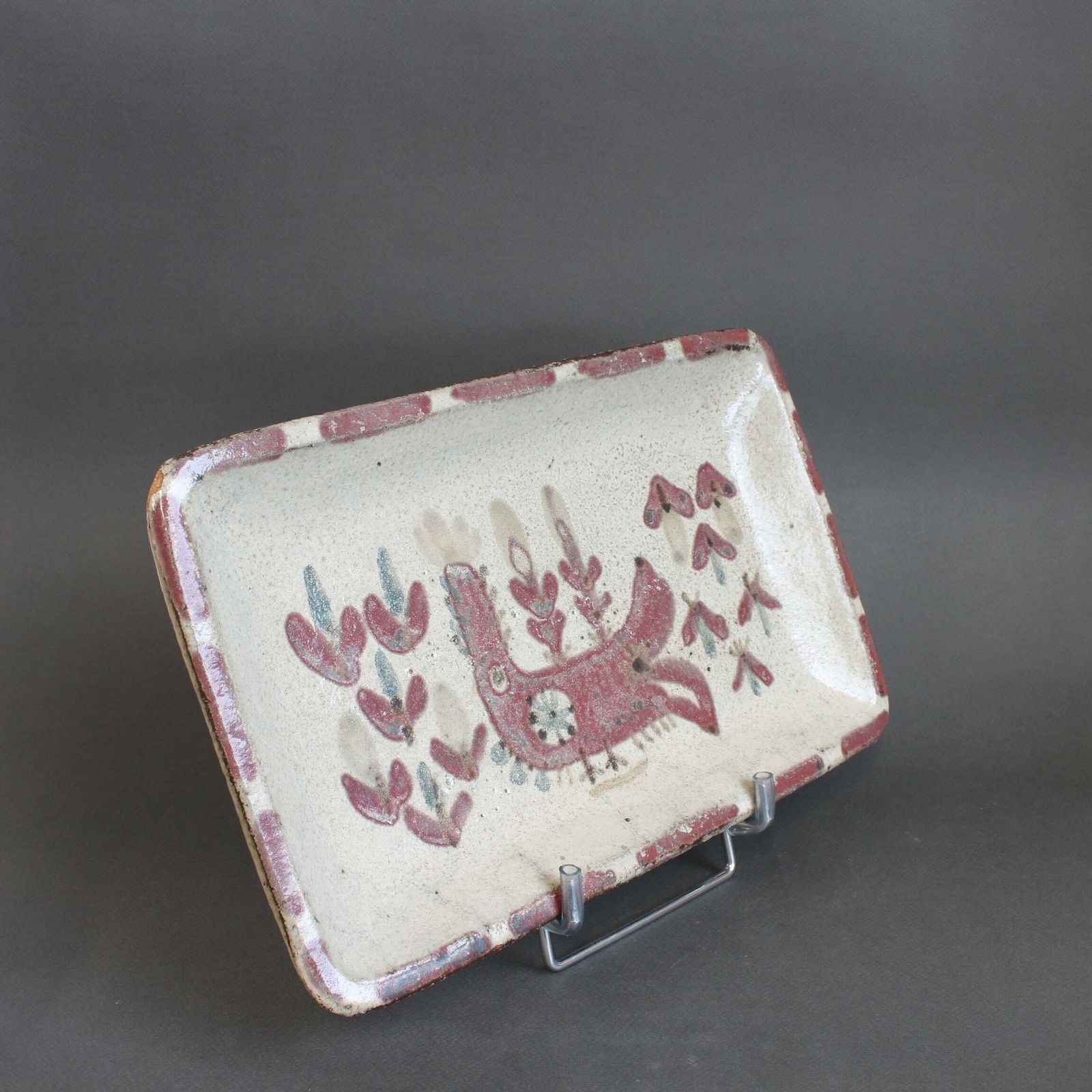 Vintage French Ceramic Tray By Gustave Reynaud For Le Mûrier (Circa 1960s) photo for sale