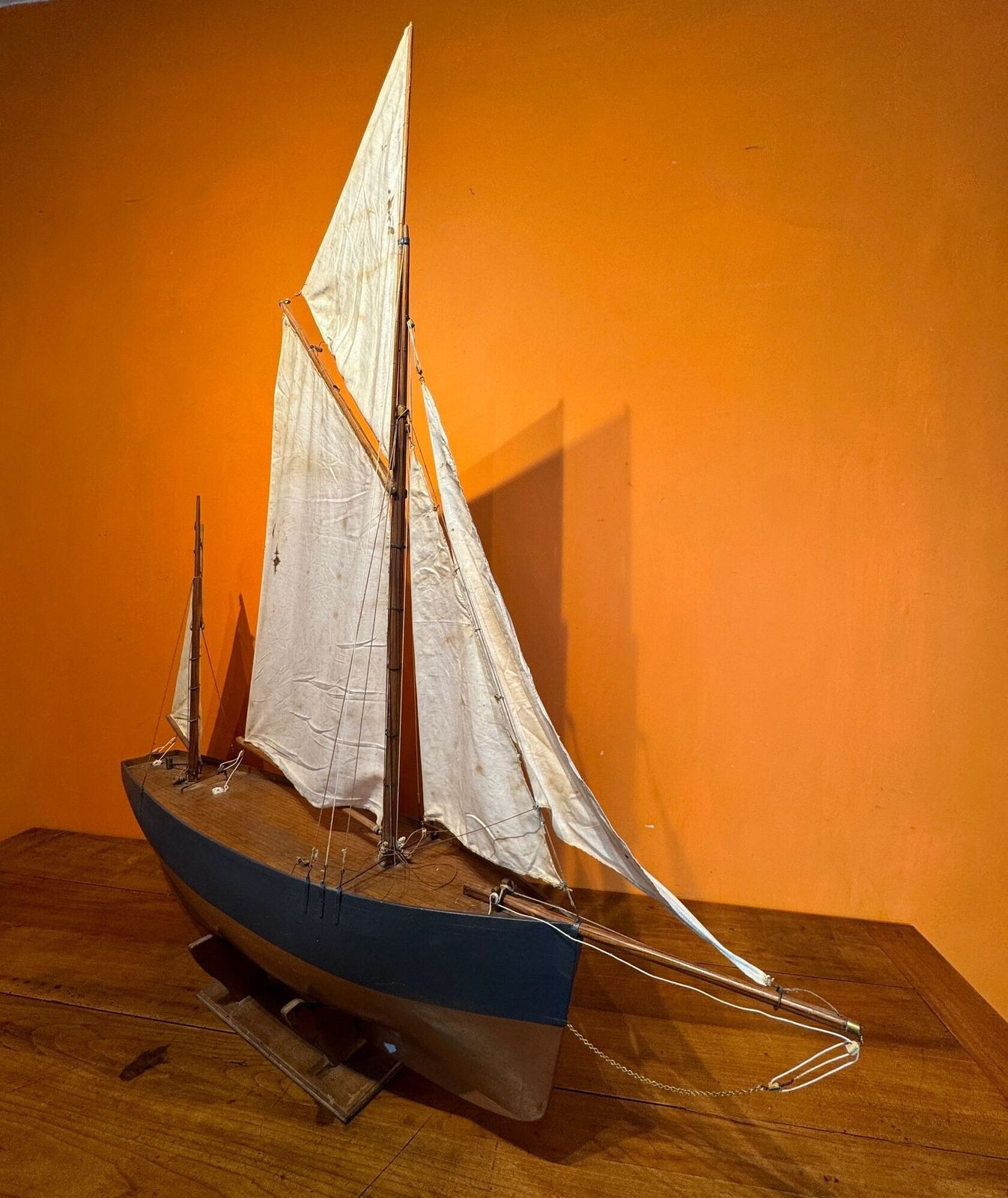 Antique Large Scale Fully Rigged Pond Yacht photo for sale