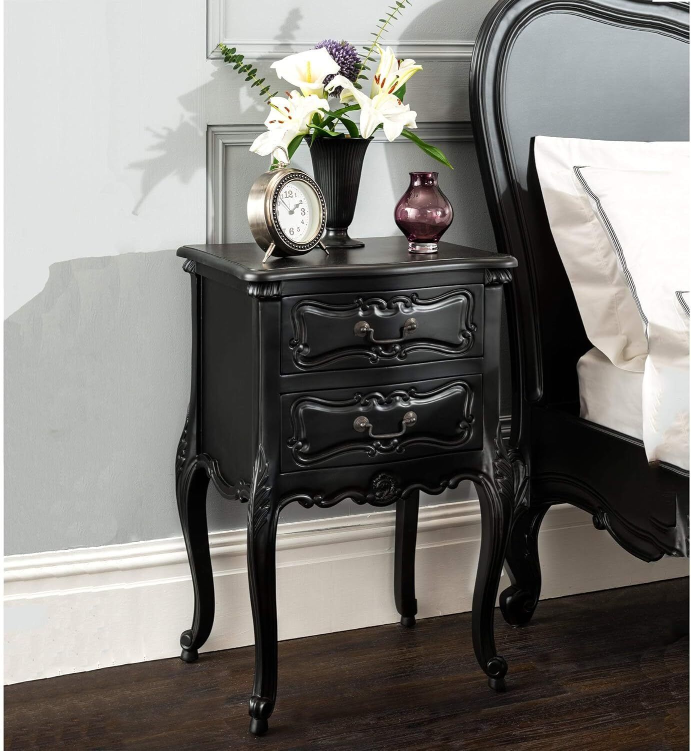 Brand New Marvellous La Rochelle French Antique Style 2 Draw Bedside Table –  Rrp £320 photo vinterior