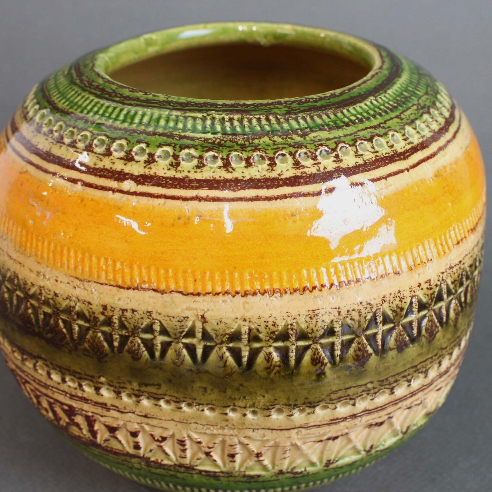 Mid Century Italian Ceramic Vase By Aldo Londi For Bitossi (Circa 1960s) photo buy