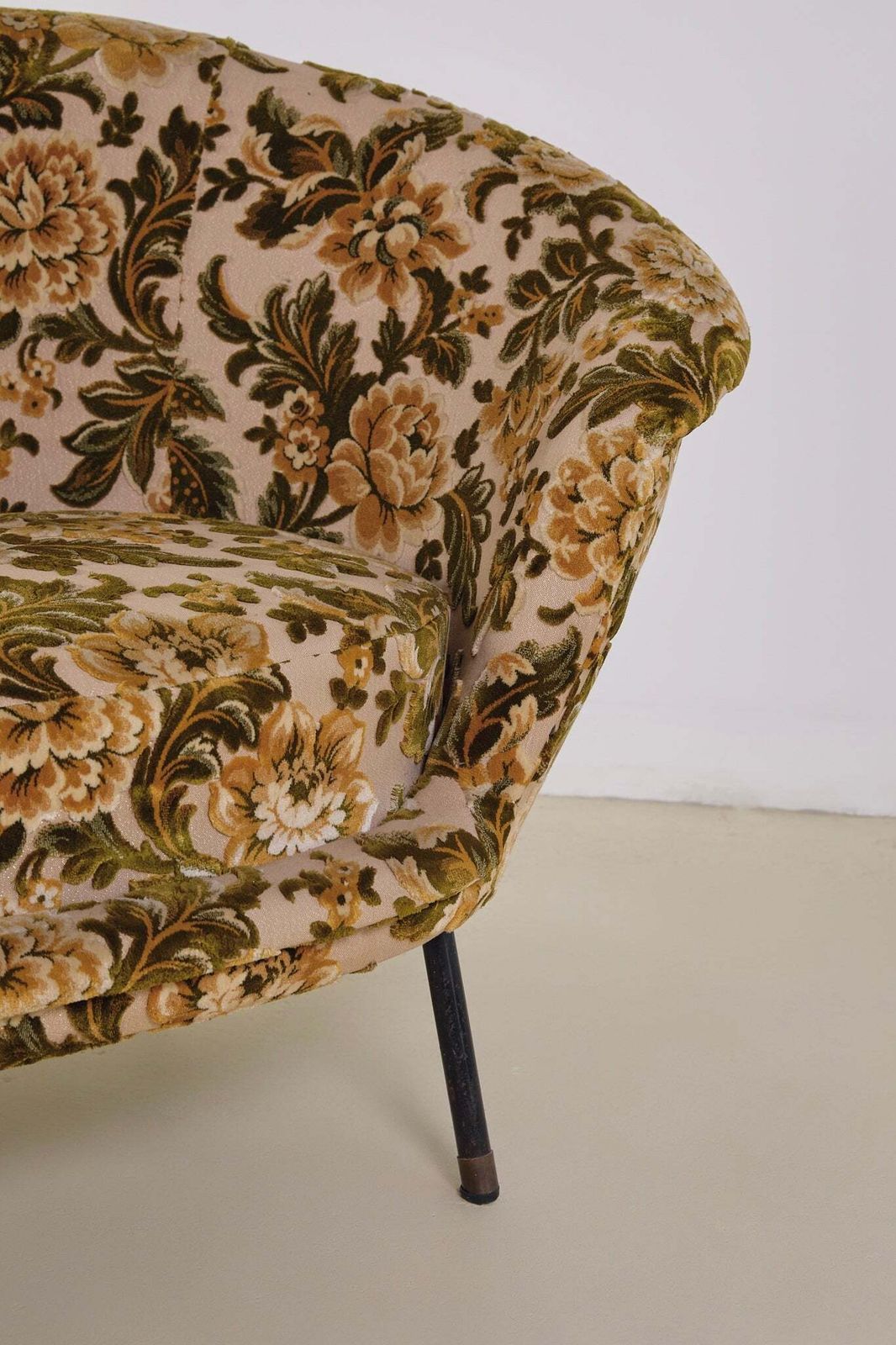 Italian Velvet Floral Sofa 1960s photo buy