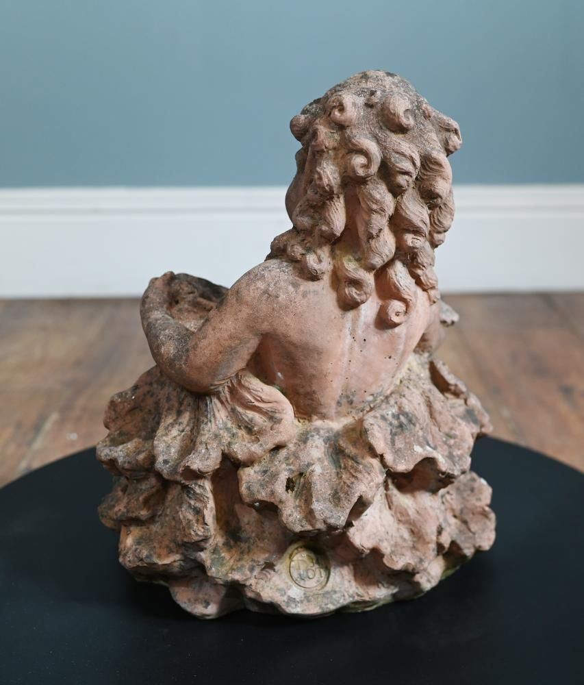 Antique Terracotta Garden Cherub Nymph Statue photo furniture
