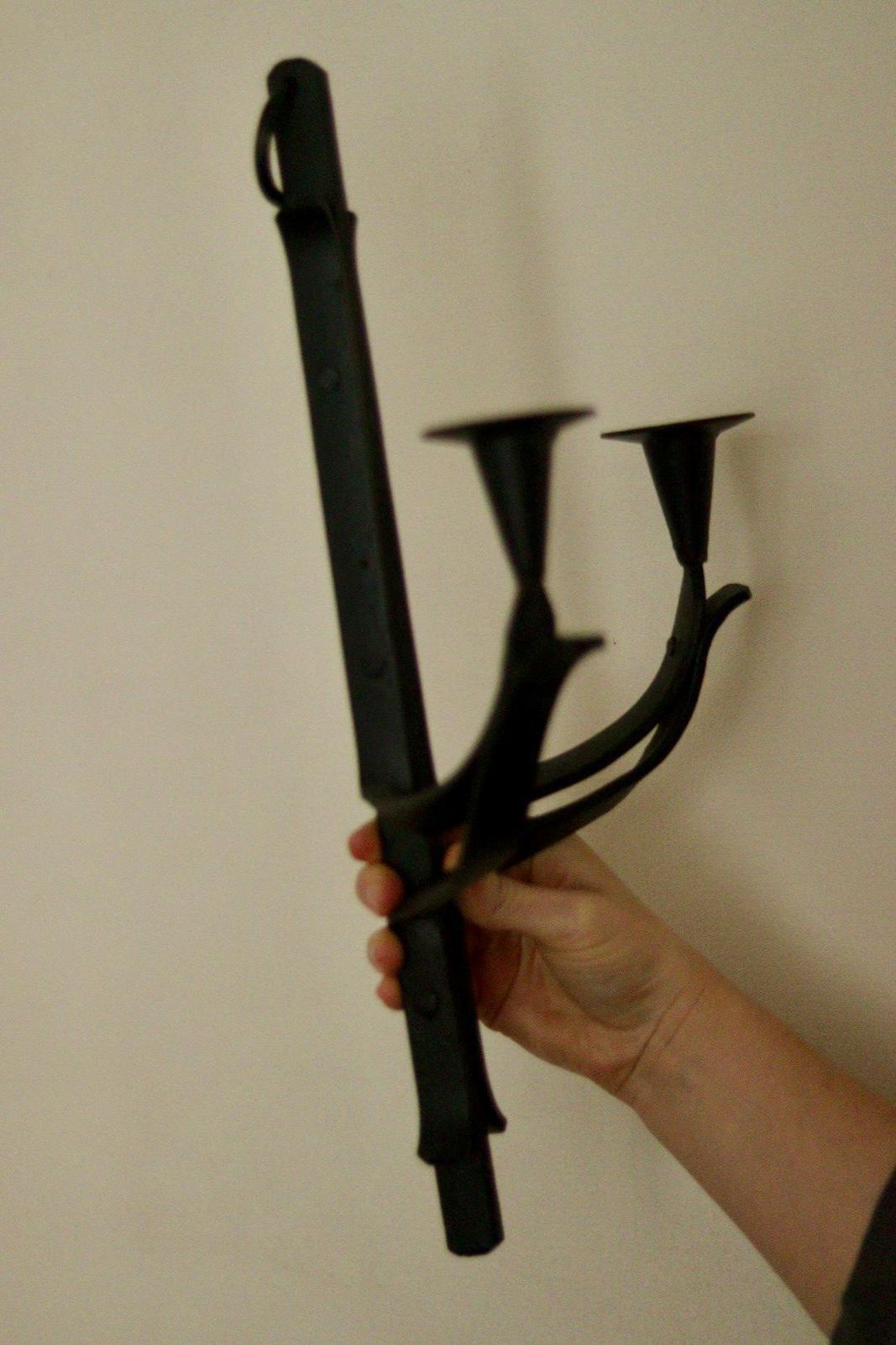Vintage Wrought Iron Sconce With Black Coating photo Lighting