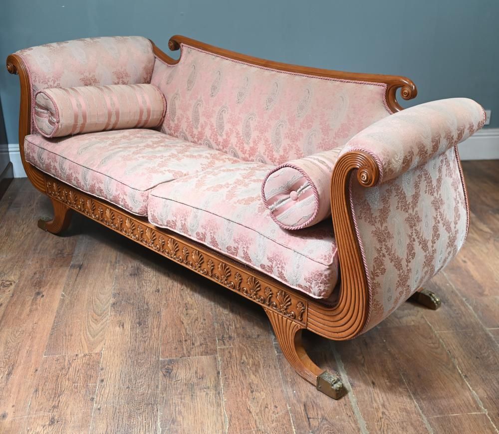 photo for sale Regency Sofa Couch Thomas Hope Walnut Day Bed 1810