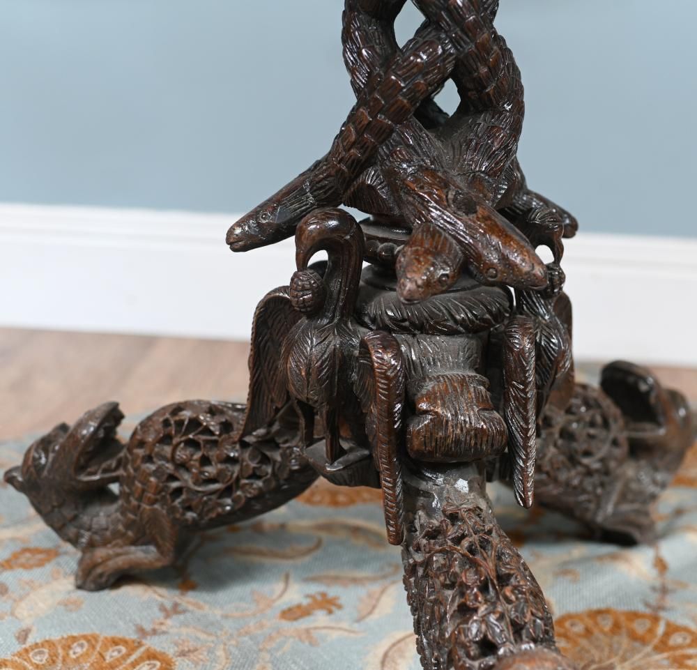 1150.0 Antique Burmese Side Table Carved Hardwood Myanmar Furniture photo