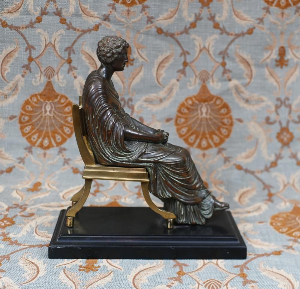 Grand Tour Bronze Roman Statue Agrippina Italian Casting 1810 Zoffoli photo vintage