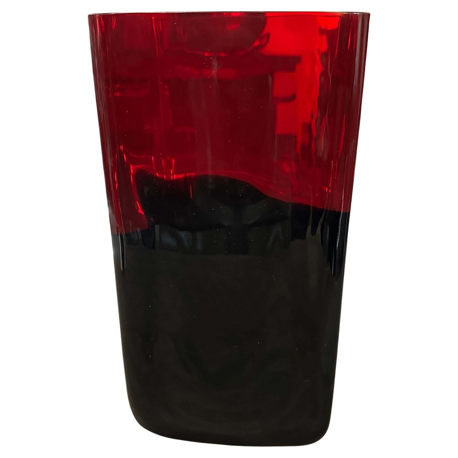 1980s Modern Red And Black Murano Glass Vase By Carlo Moretti photo furniture
