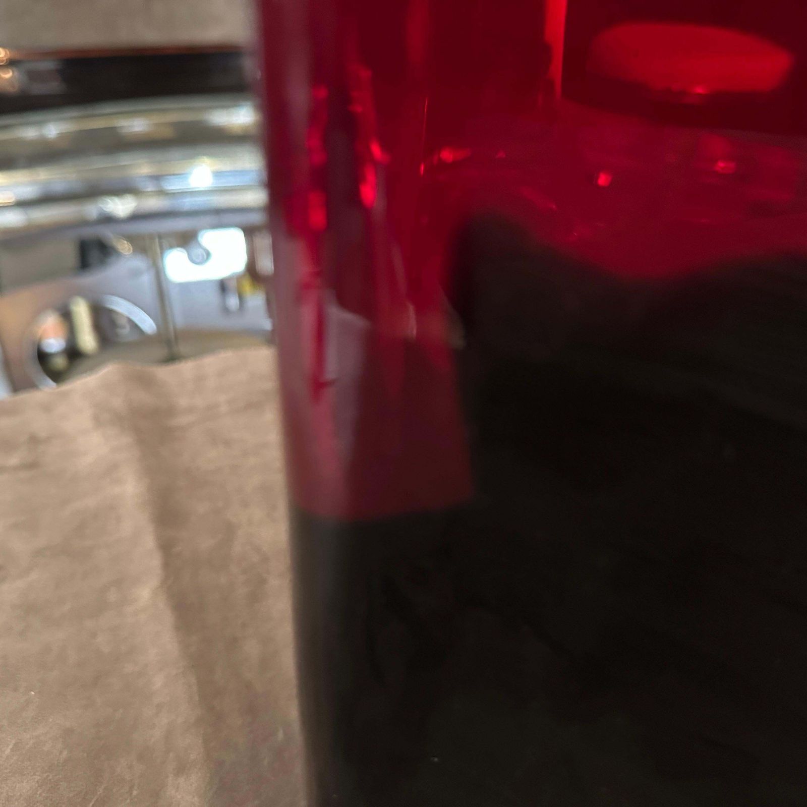 900.0 1980s Modern Red And Black Murano Glass Vase By Carlo Moretti photo