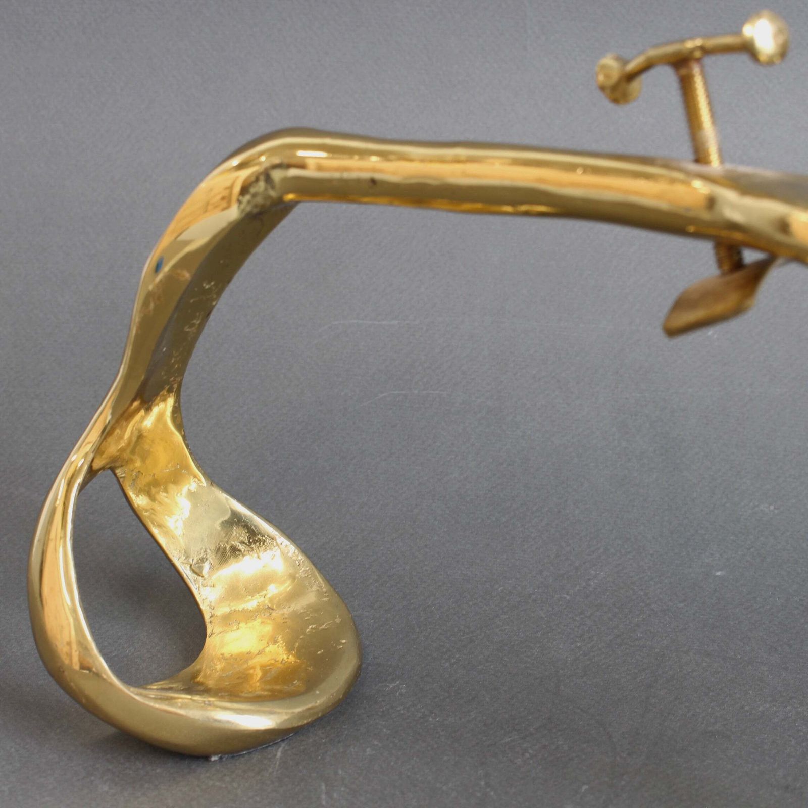 photo furniture Vintage Brass Wine Bottle Pourer And Display Stand By David Marshall (Circa 1990s)
