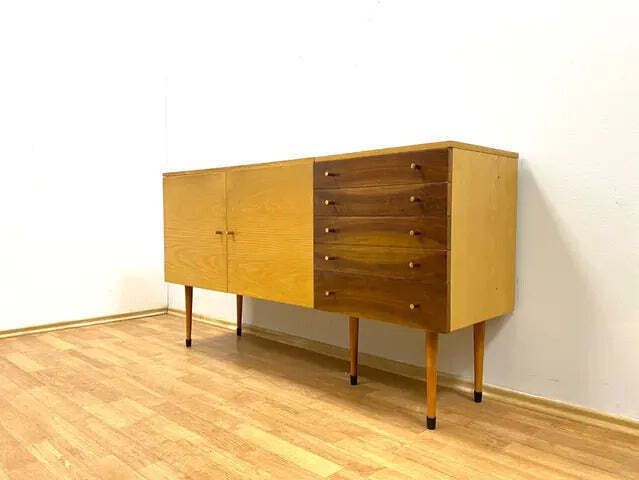 Mid Century Chest Of Drawers By Jitona, Czech Brussels Style, 1960s photo for sale