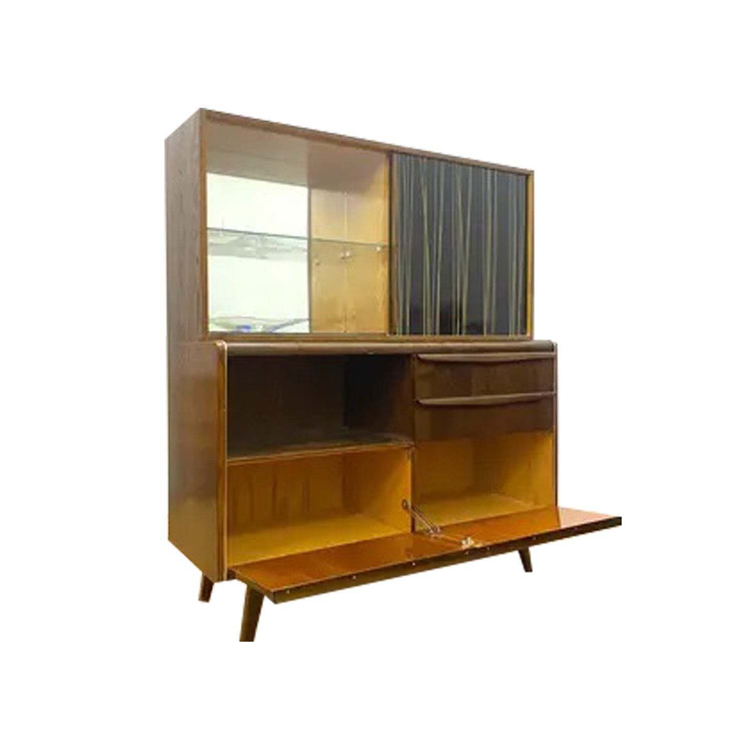 photo furniture Mid Century Cabinet With Upper Section By Bohumil Landsman For Jitona, Czech Design, 1960s