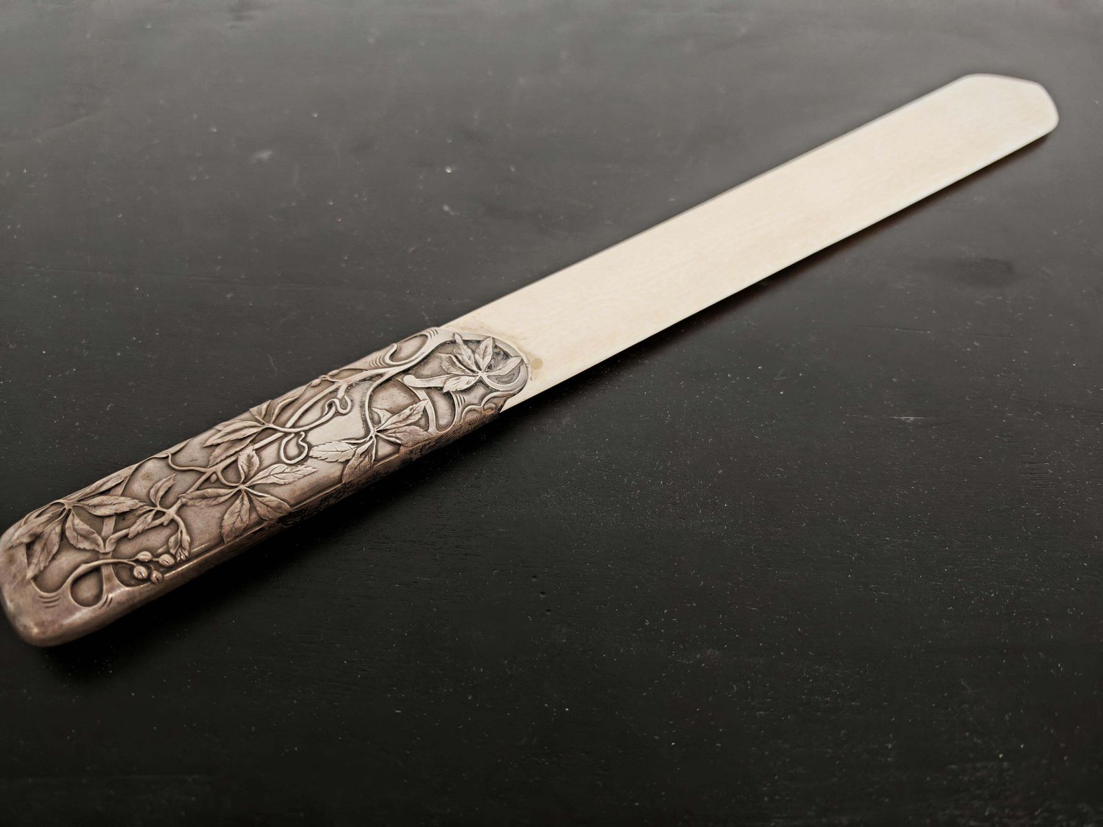photo for sale Art Nouveau Letter Opener With Stunning Silver (Plated) Handle And Ivory Tip