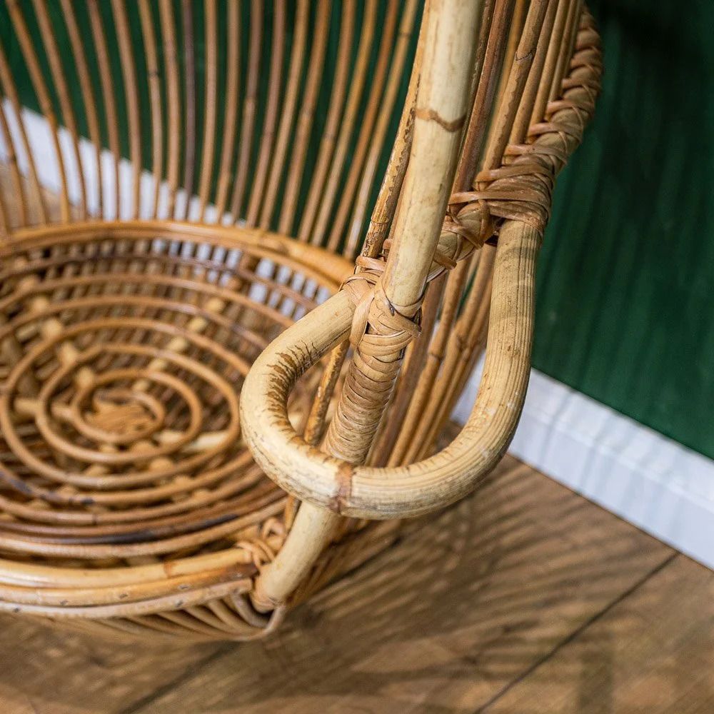 Bamboo And Rattan Hanging Egg Chair By Fratelli Castano photo Furniture