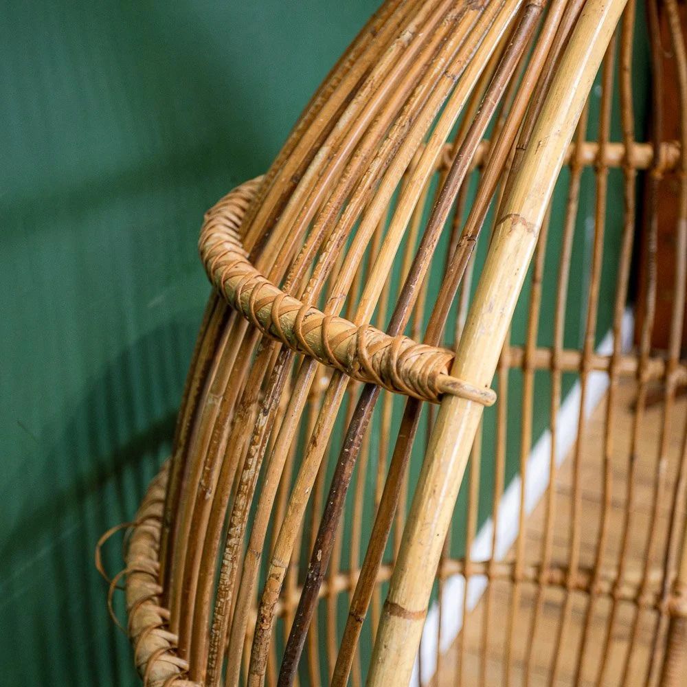 295.0 Bamboo And Rattan Hanging Egg Chair By Fratelli Castano photo