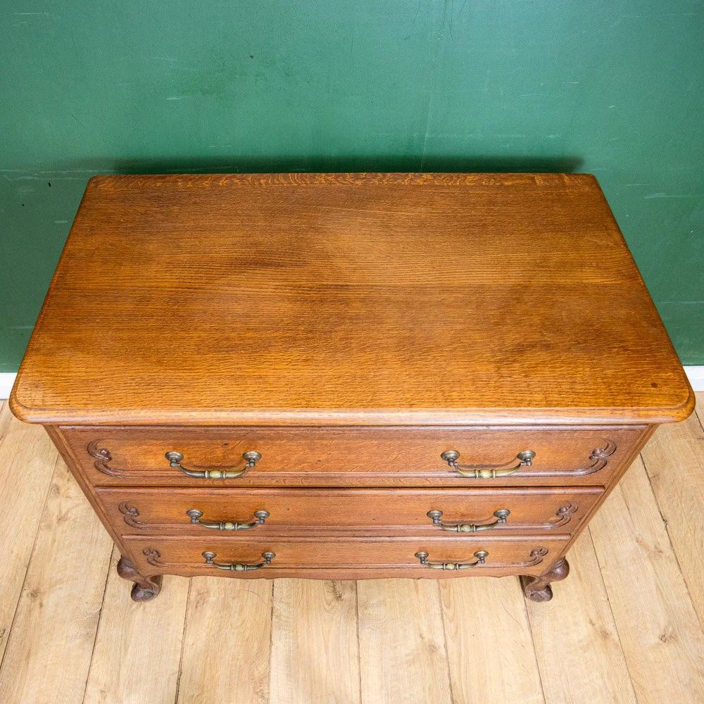 Furniture French Oak Chest Of 3 Drawers photo