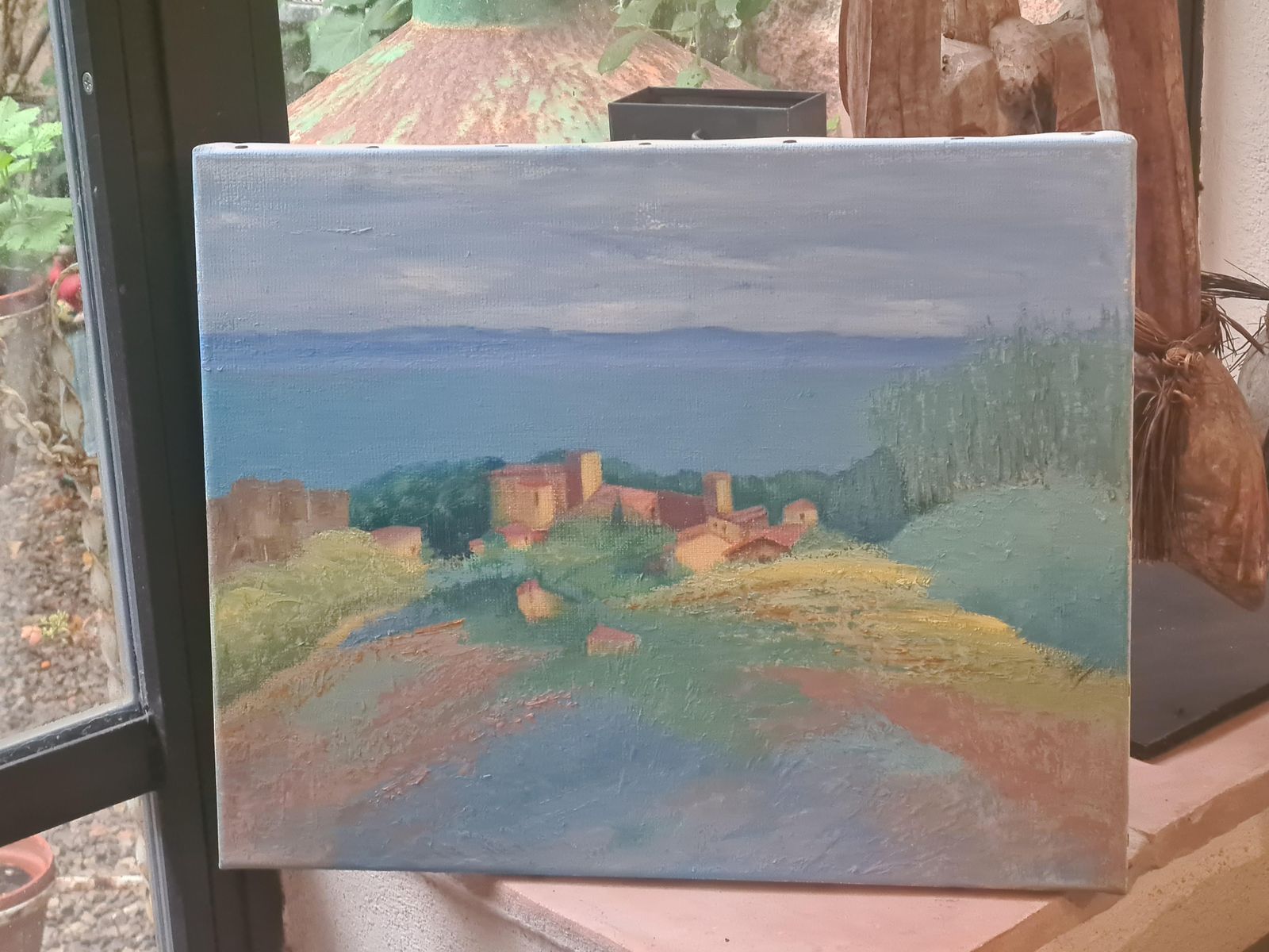 View To The Sea, Colourful Southern French Landscape By Isabelle Pardoe photo vintage
