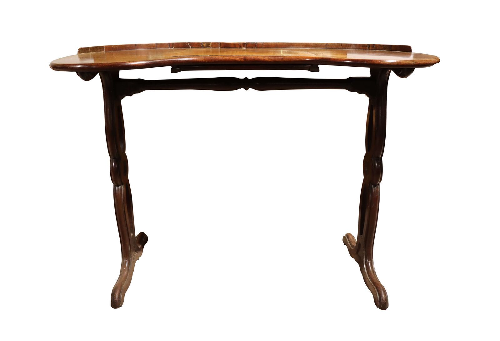 Good Mid 19th Century Mahogany Kidney Shaped Library Table With Reading Slope, Circa 1840/ photo for sale