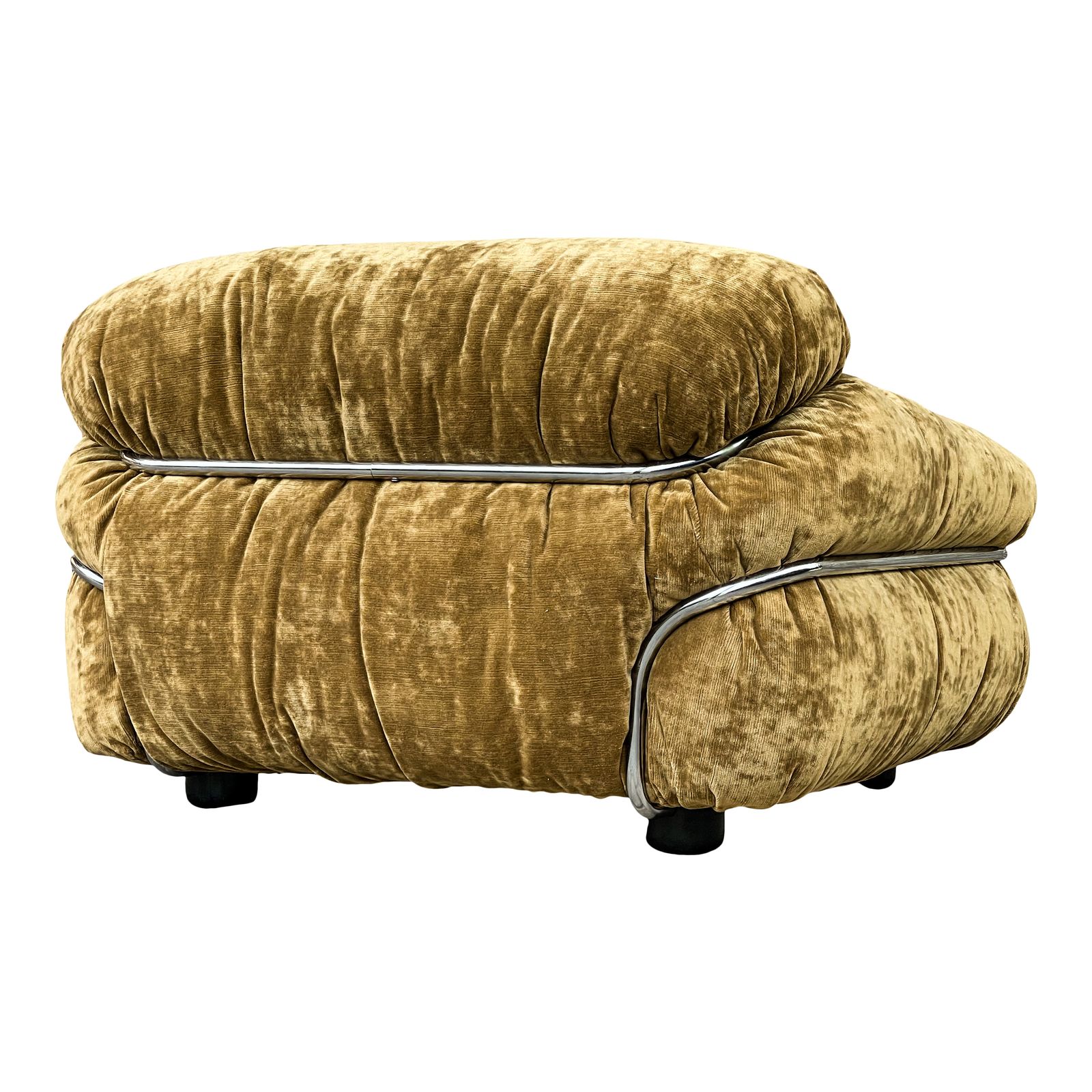 Sesann Armchair By Gianfranco Frattini For Cassina, 1970s, Restored In Ocher Yellow Velvet photo buy