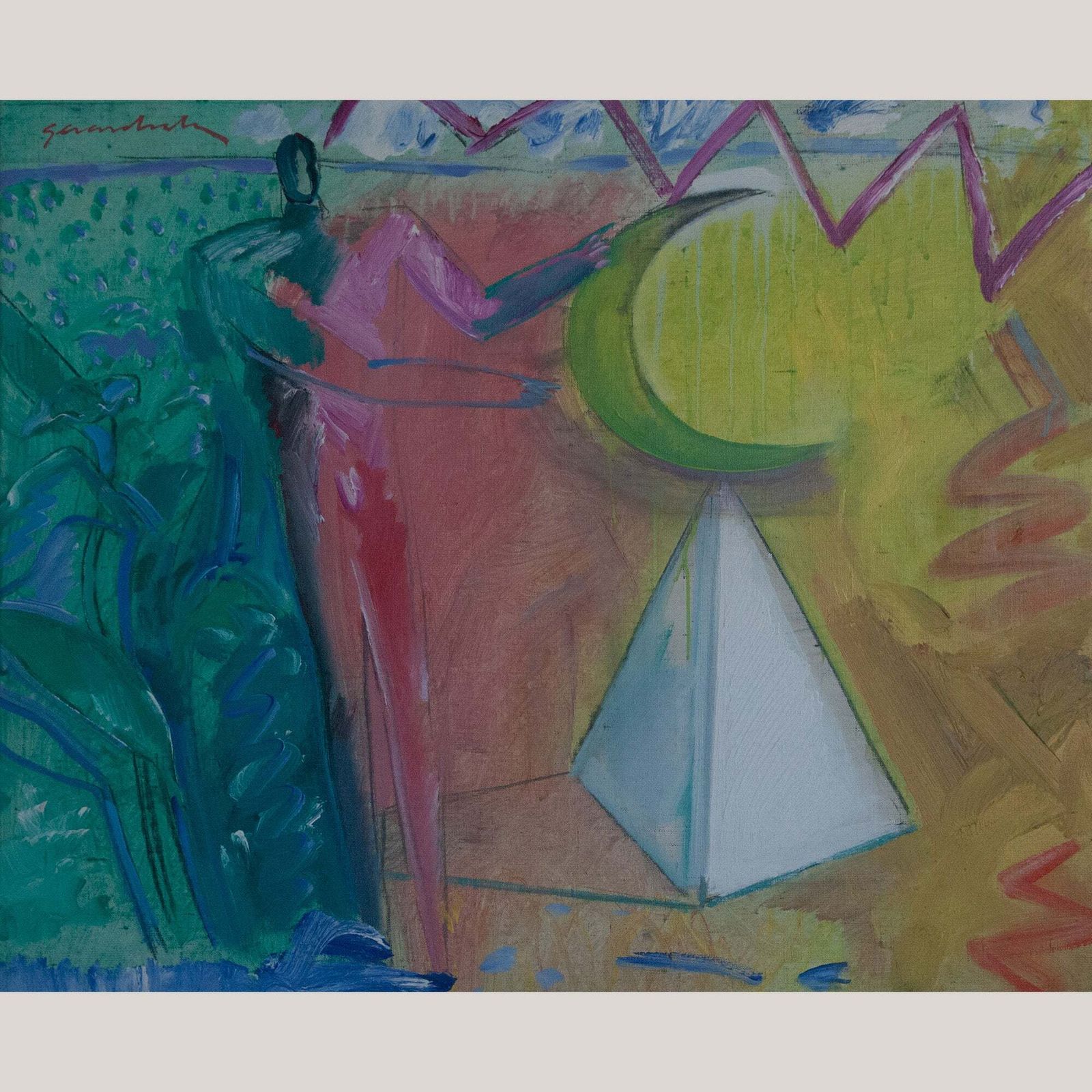 Estimo Llunes: Piràmides – Gerard Sala – 1977 – Abstract Olieverf Op Doek