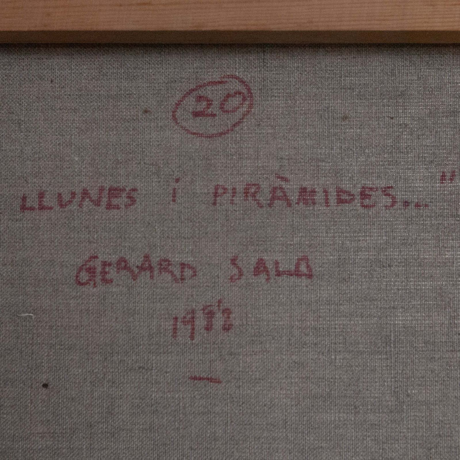Estimo Llunes: Piràmides – Gerard Sala – 1977 – Abstract Olieverf Op Doek photo vinterior