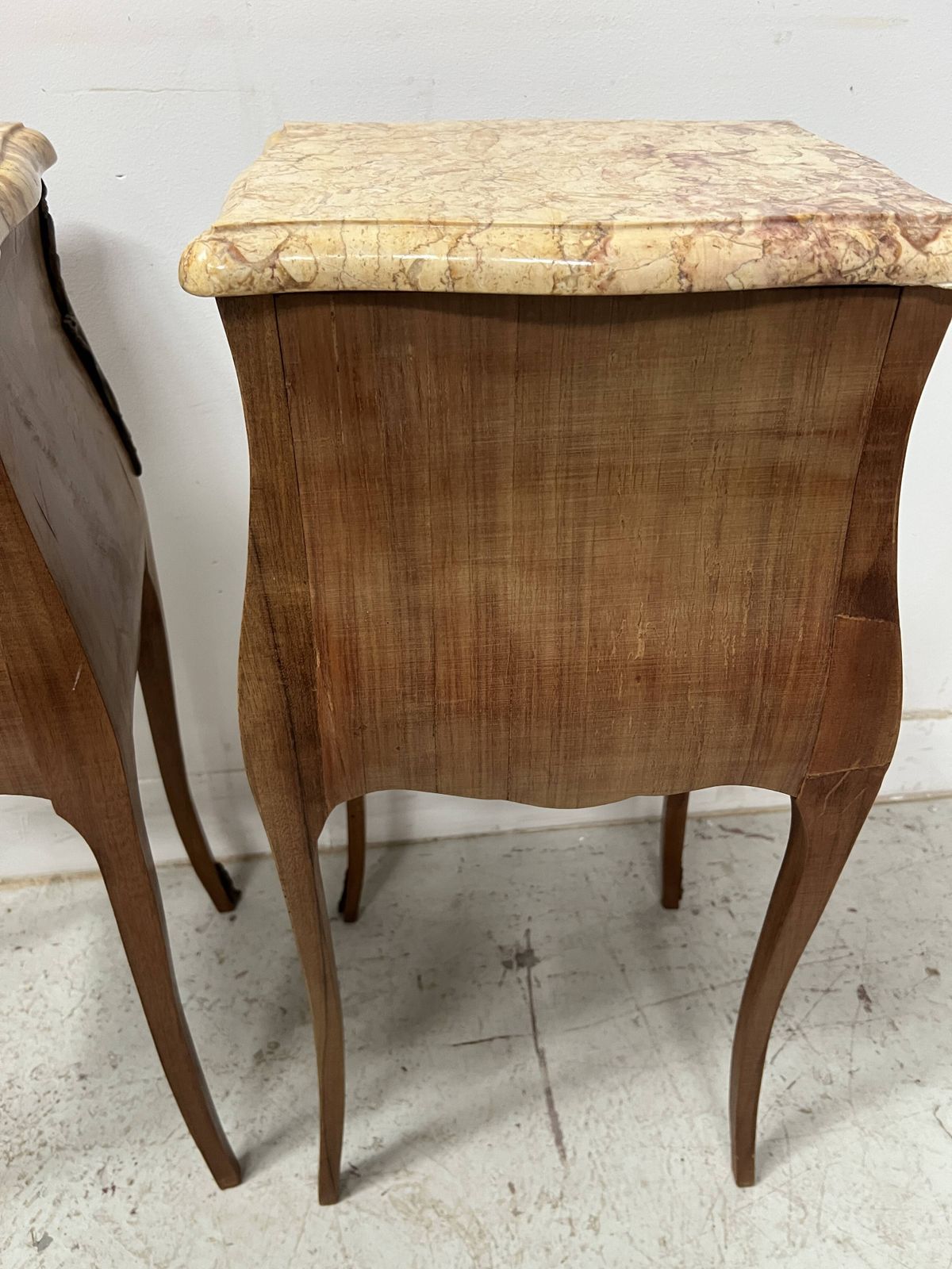 Furniture Pair Of Small Marquetry Chests Of Drawers In The Louis XV Style / 20th Century photo