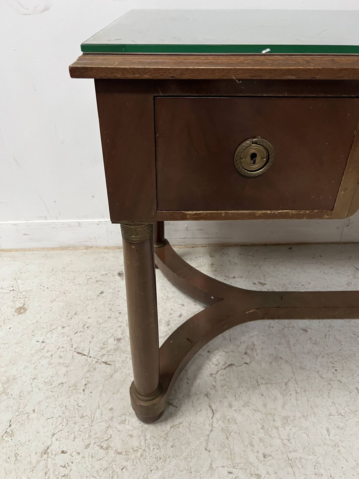 Furniture Empire Style Desk In Mahogany And Veneer, 20th Century photo